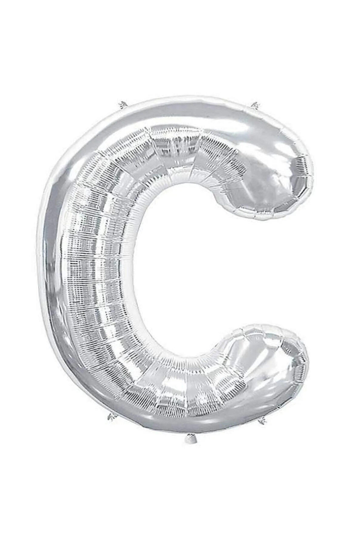Folyo C Harfi Balon 36 Cm Gümüş Gri Küçük Boy 16inc Folyo Balon