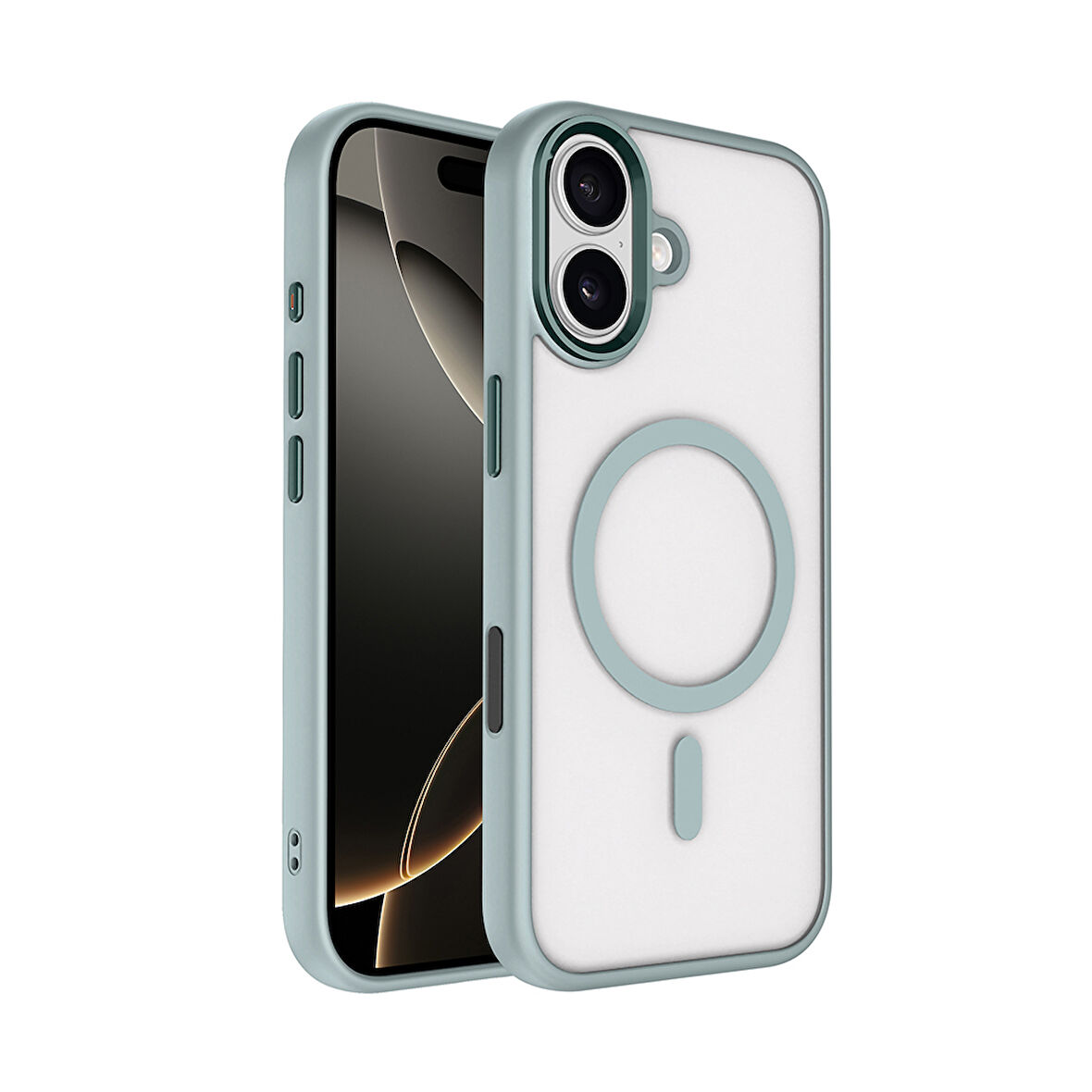 iPhone 17 Kılıf Wireless Şarj Özellikli Krom M-safe Silikon Kapak