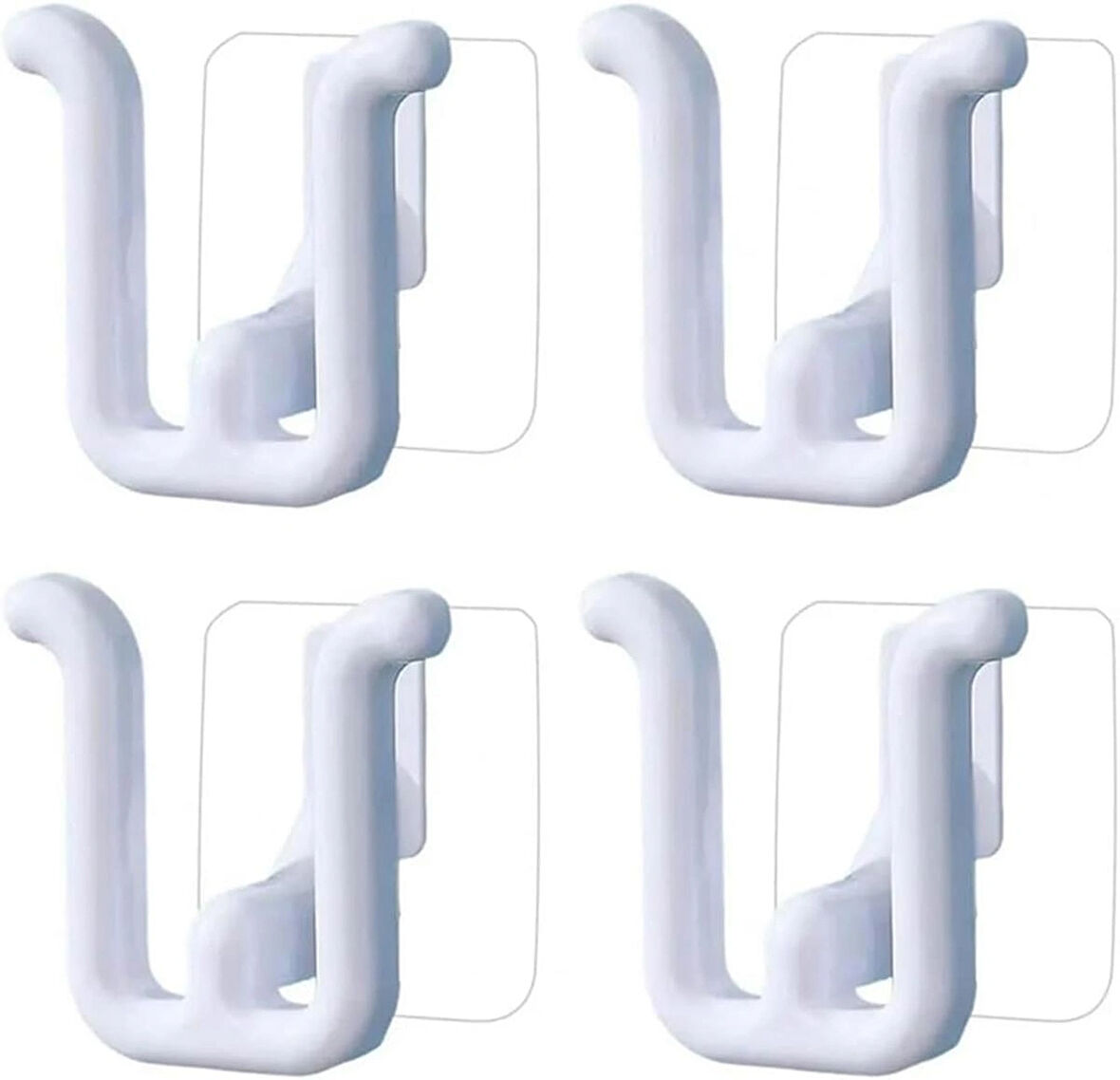 Microcase Güçlü Plastik Yapışkanlı Banyo Hol vb. Alan için Terlik Askılığı AL4469 - 4 Adet Beyaz