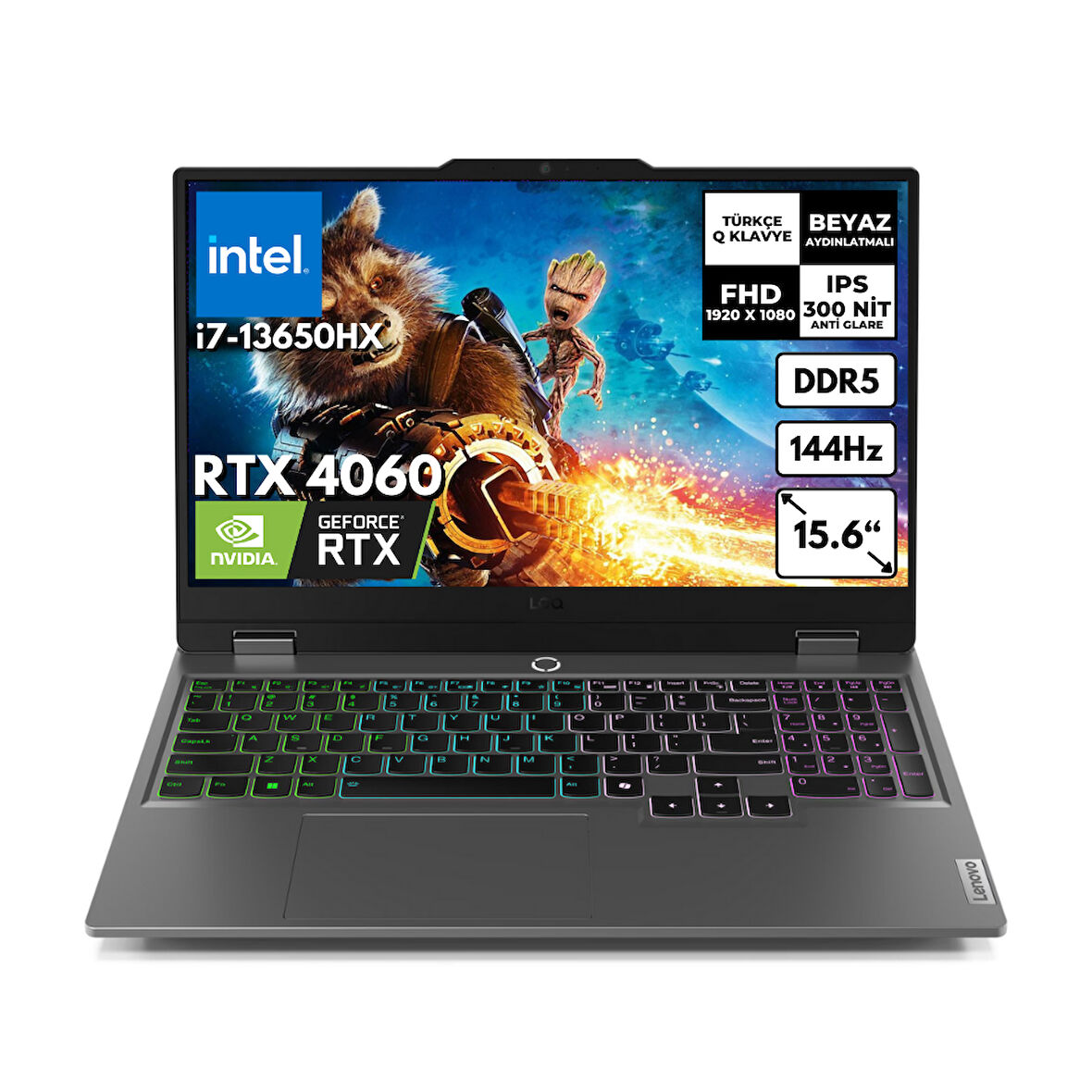 Lenovo LOQ 15IRX9 i7-13650HX 32GB 512 GB SSD (115W) RTX4060 8-GB 15.6" FHD Freedos 83DV00HTTR BT3