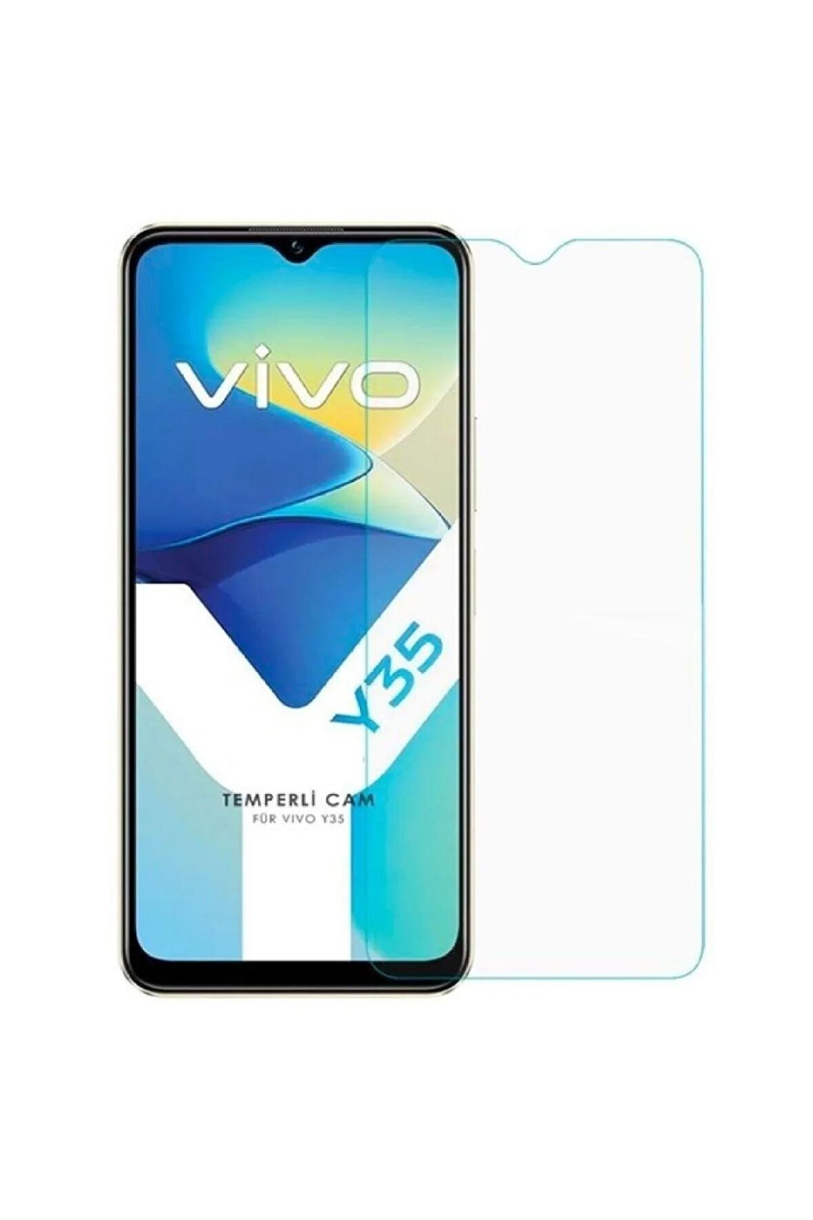 Vivo Y35 Ile Uyumlu Ekran Koruyucu Şeffaf Temperli Kırılmaz Cam Ekran Koruyucu