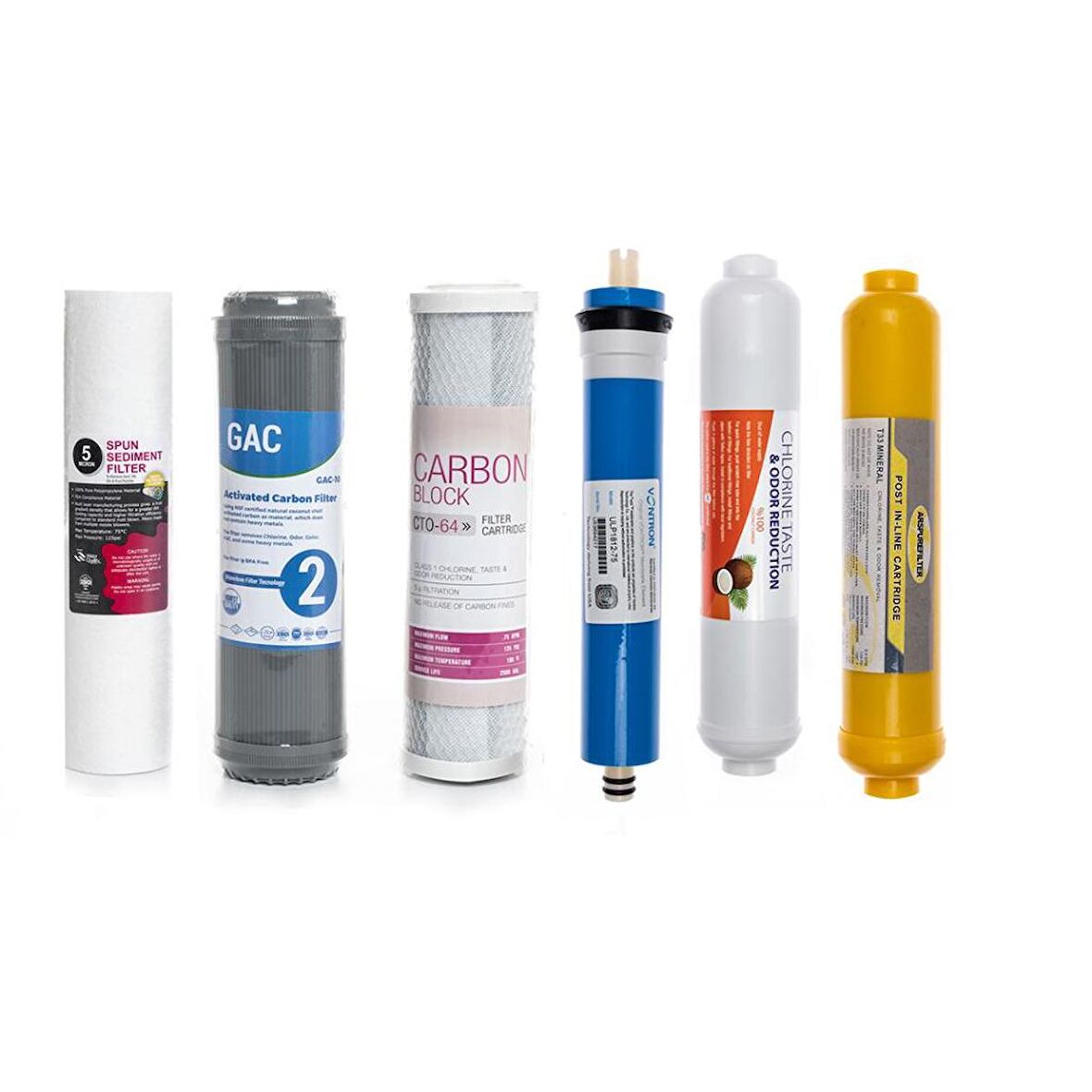 Sulook Açık Kasa Su Arıtma Cihazlarına Uyumlu 6'lı Filtre Seti Vontron Membranlı