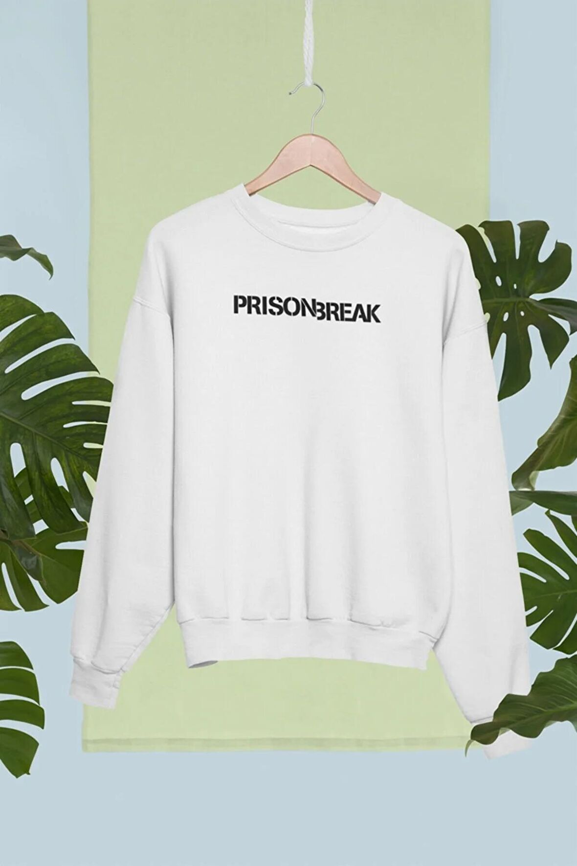 %100 Pamuk Oversize Kalıp Prison Break Tasarımlı Unisex Sweatshirt