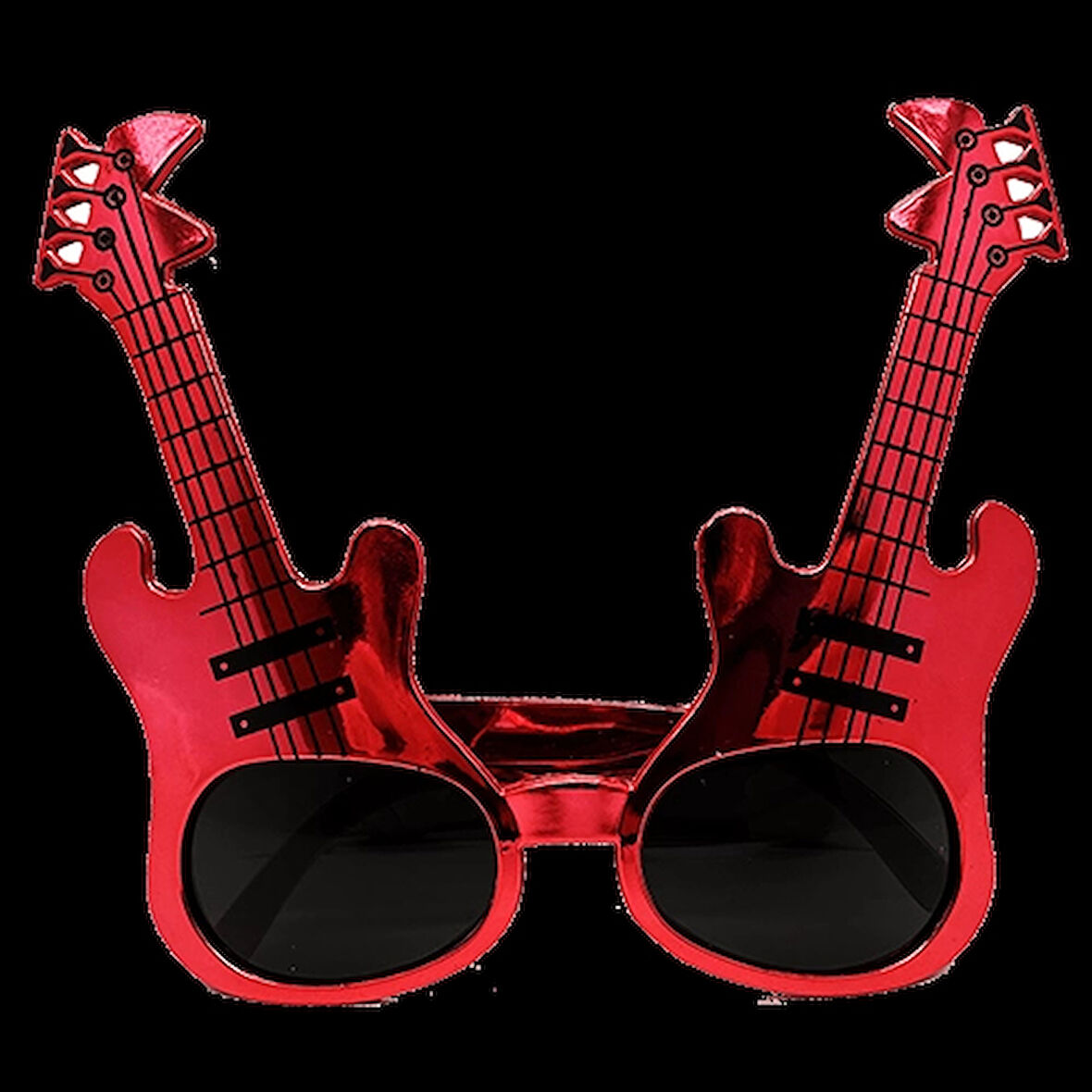 Kırmızı Renk Gitar Şekilli Parti Gözlüğü
