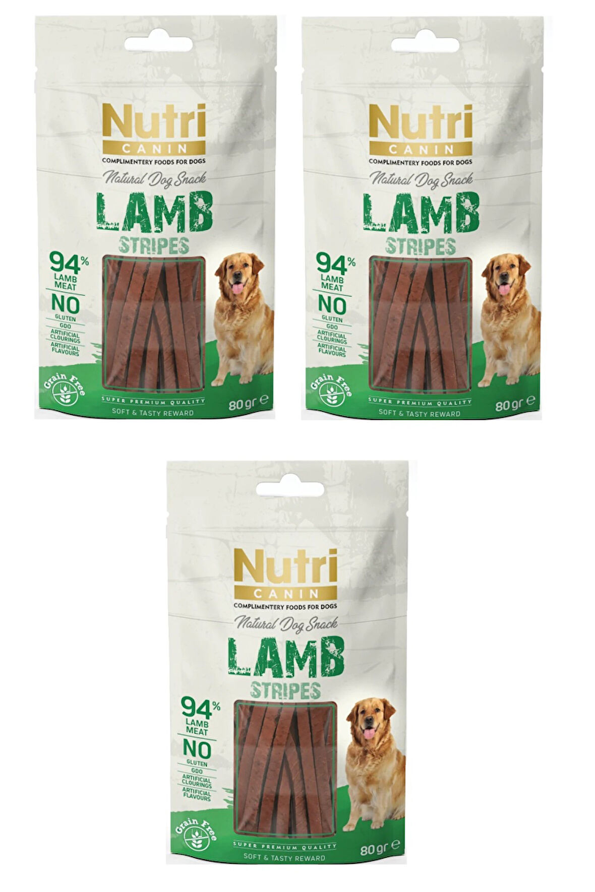 Nutri Canin Kuzu Etli Fileto Tahılsız Köpek Ödülü 80 Gr. X 3 Adet