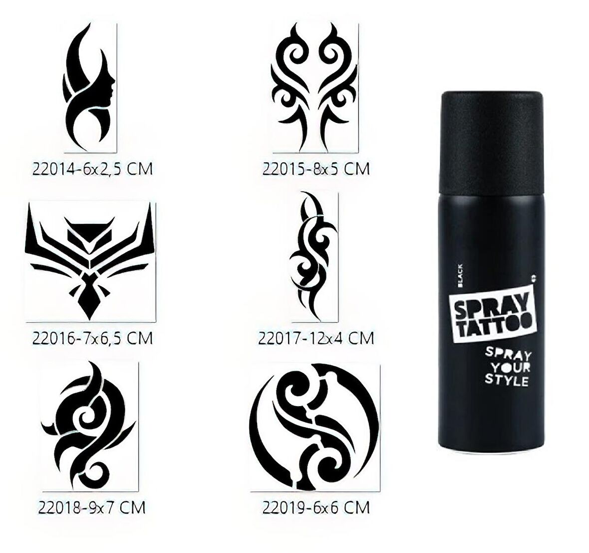 Tribal Tasarımlar Spray Tattoo Geçici Sprey Dövme Seti