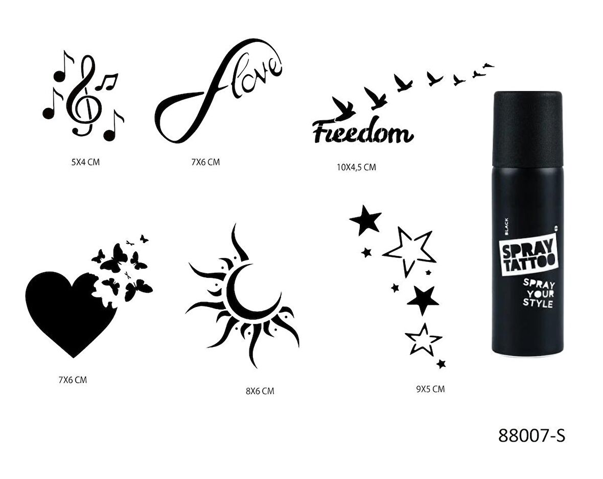 Sonsuz Kalpler Spray Tattoo Geçici Sprey Dövme Seti