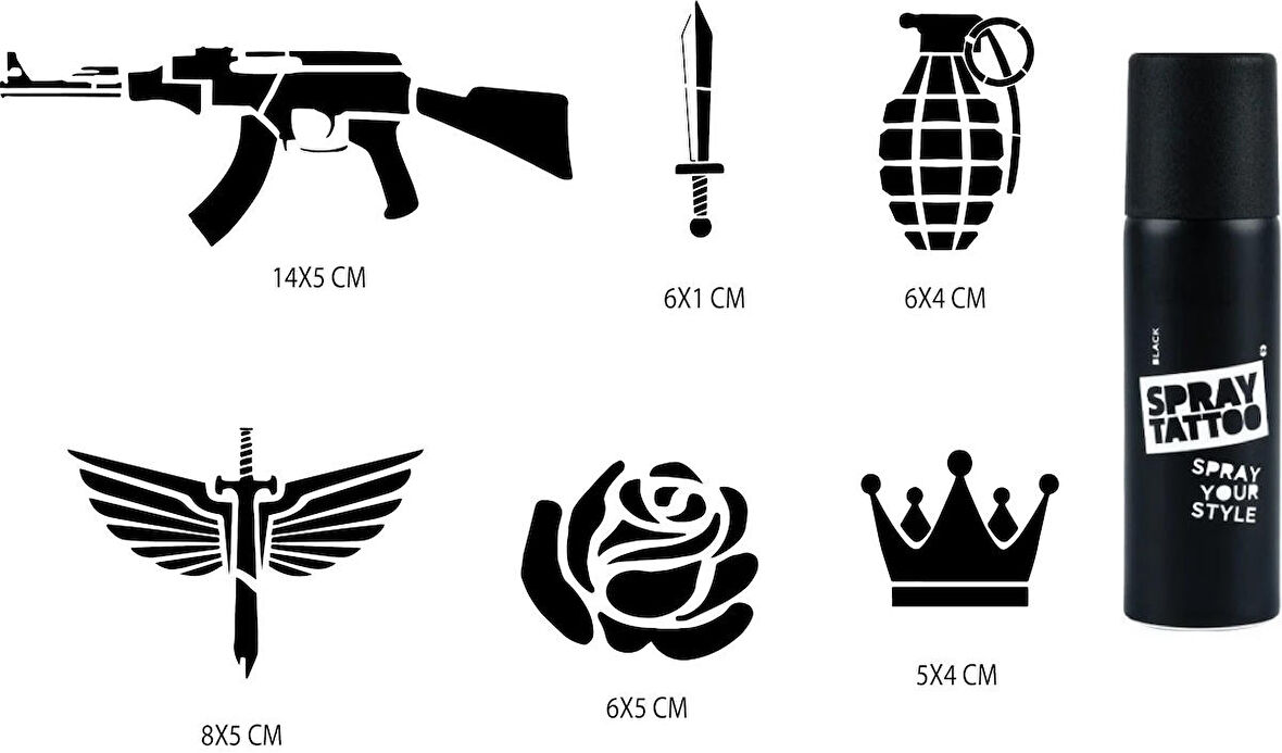 Kanat Spray Tattoo Geçici Sprey Dövme Seti