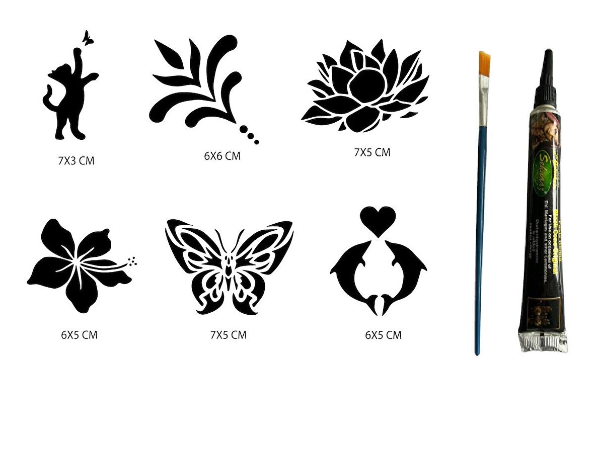 Zarif Modeller Hint Kınasıyla Geçici Dövme Seti