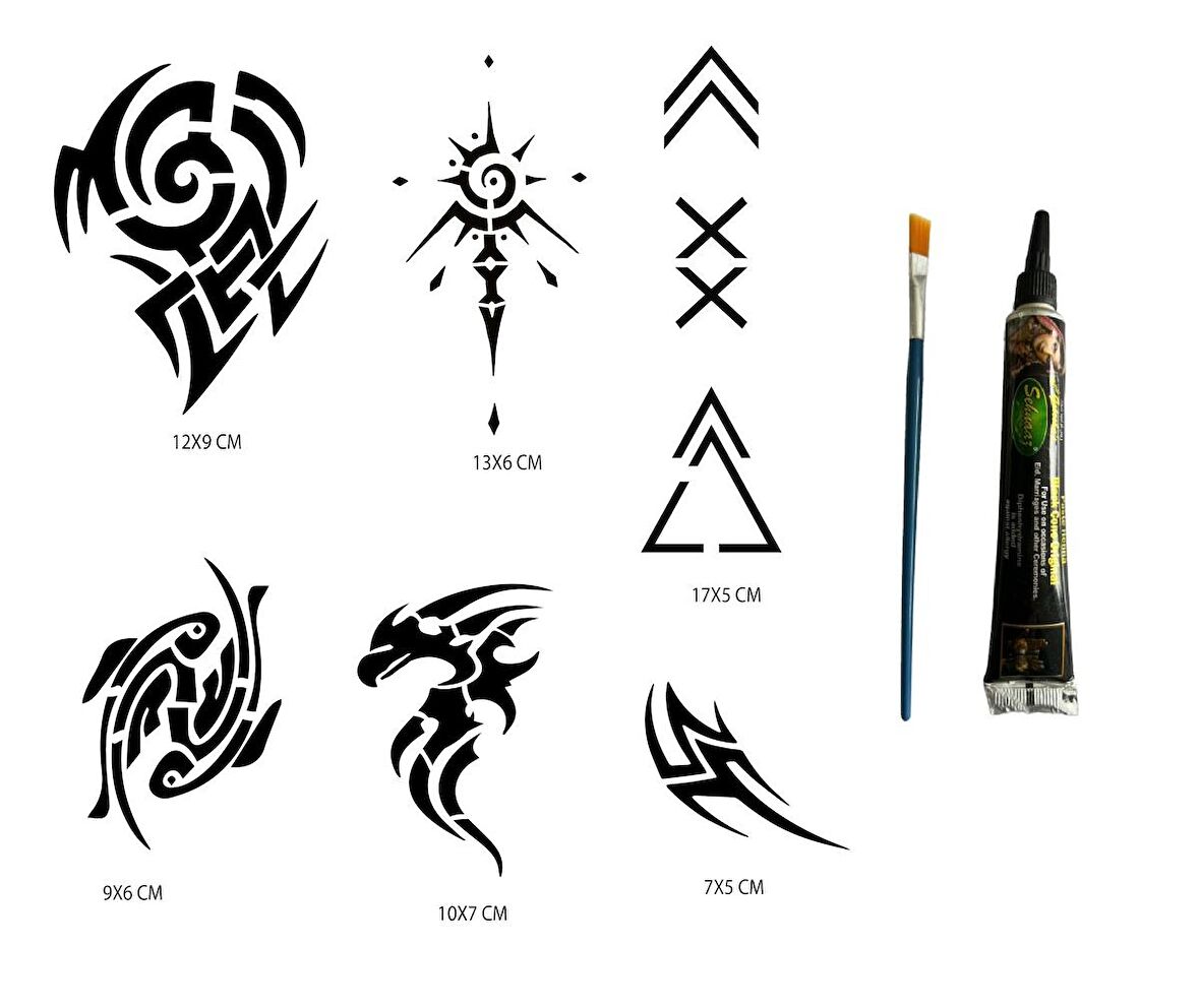 Tribal Modeller Hint Kınasıyla Geçici Dövme Seti 