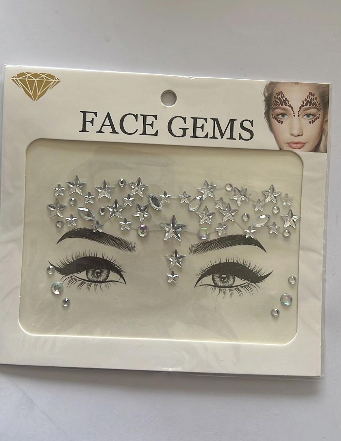 Face Gems Yüz Süsleme Taşı Vücut Kristali Model 16