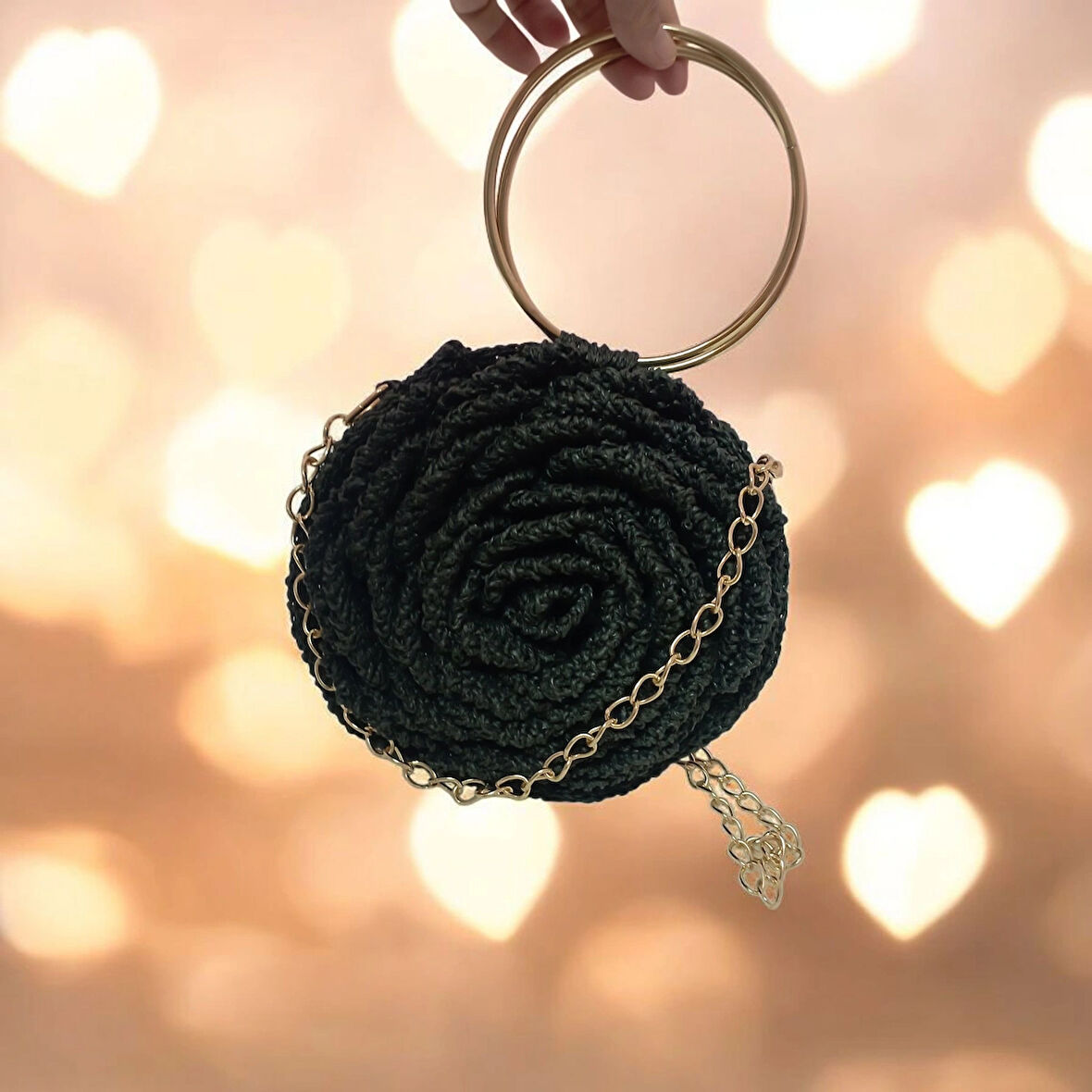 Kağıt İpten Gül Çanta