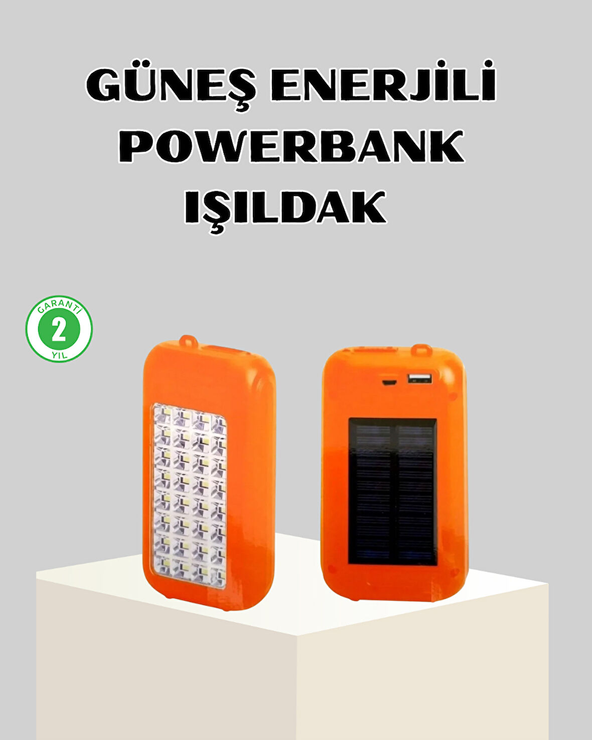 10000 mAh Güneş Enerjili Powerbank ve LED Kamp Lambası