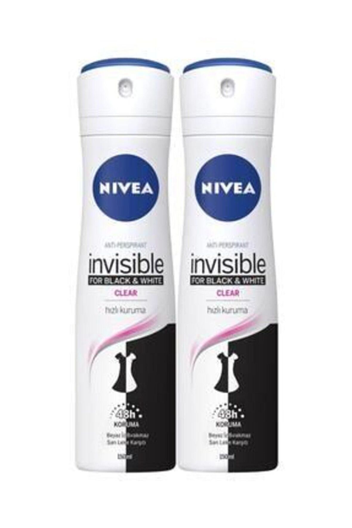 Invısıble Black&whıte Clear Kadın Deodorant 150 ml 2'li