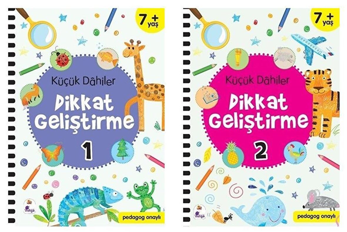 Küçük Dahiler Dikkat Geliştirme Seti 2 Kitap (7 Yaş +)