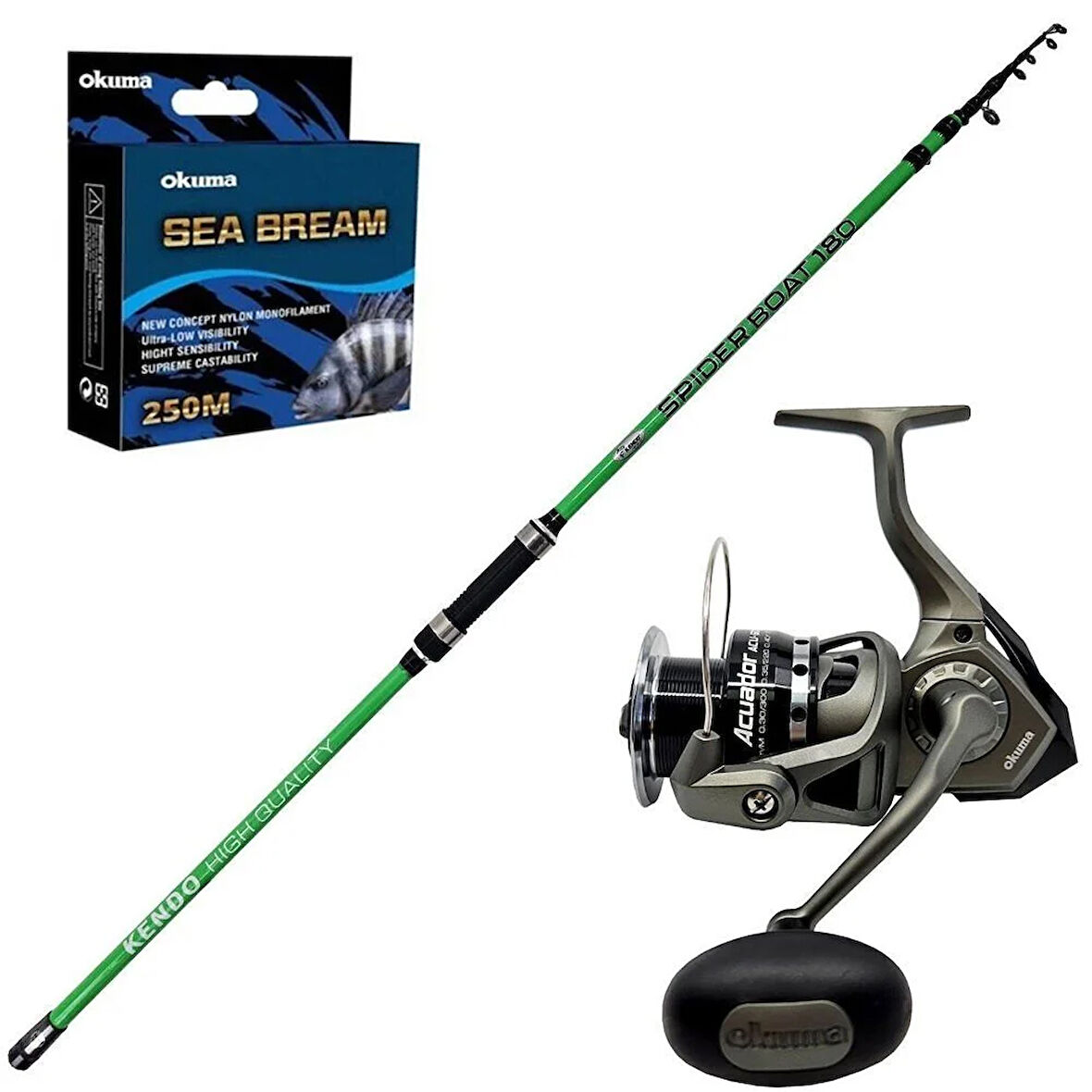 Okuma Acuador 6000 - Kendo Spider Boat 180cm Teleskopik Olta Seti