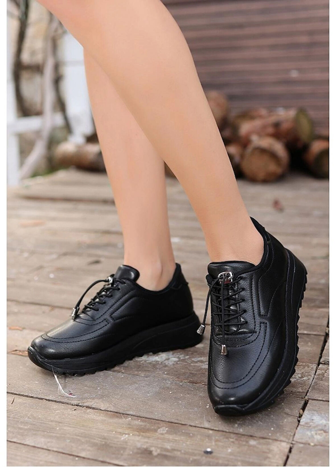 Topuk Dikeni İçin Uygun Tabanlı Tam Ortapedik Cilt Deri Bağcık Anahtarlı Kadın Spor Yürüyüş Günlük Ayakkabı Rmy