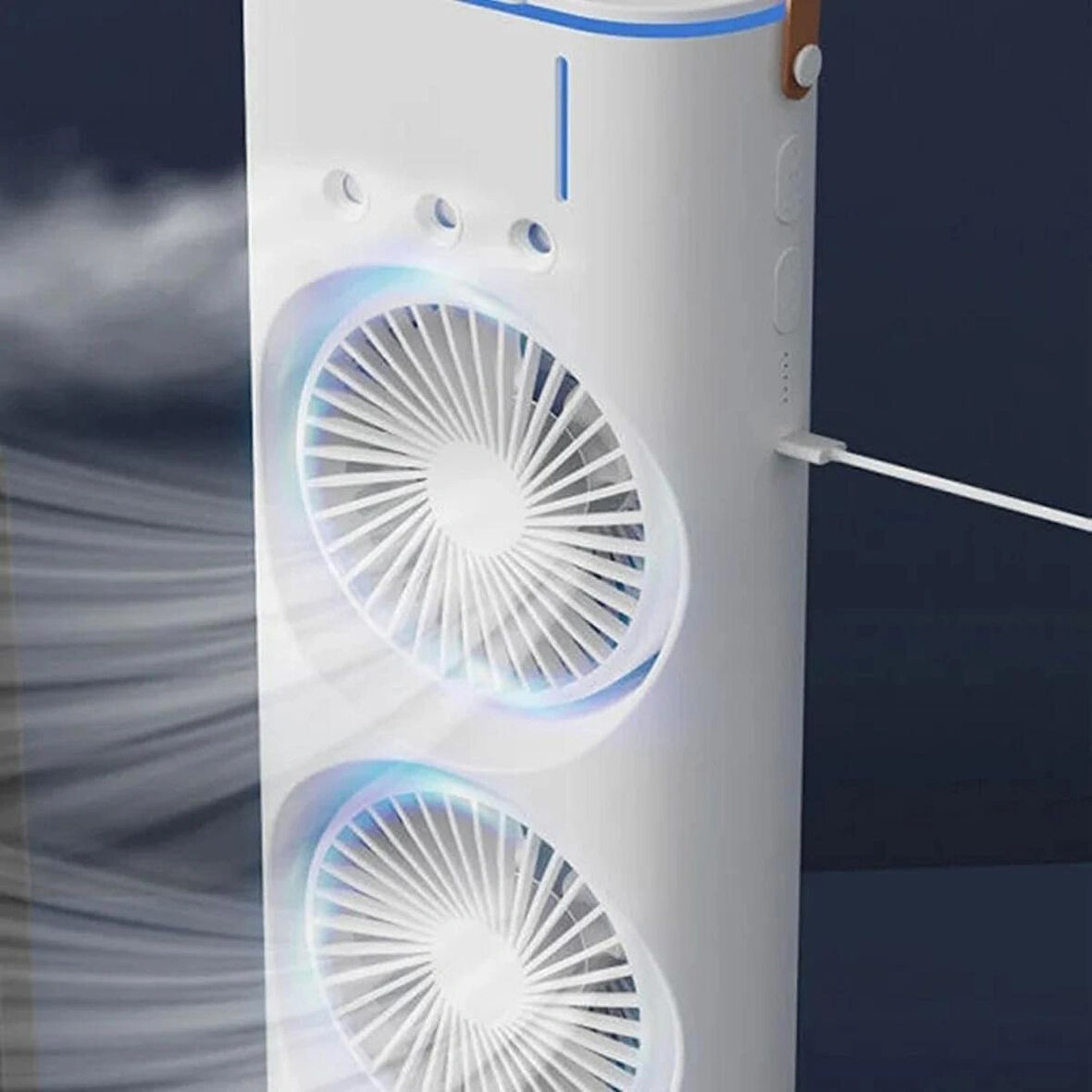 Spray Buharlı, RGB Aydınlatma, 3 Kademe Vantilatör, Portatif Klima Müthiş Etki...