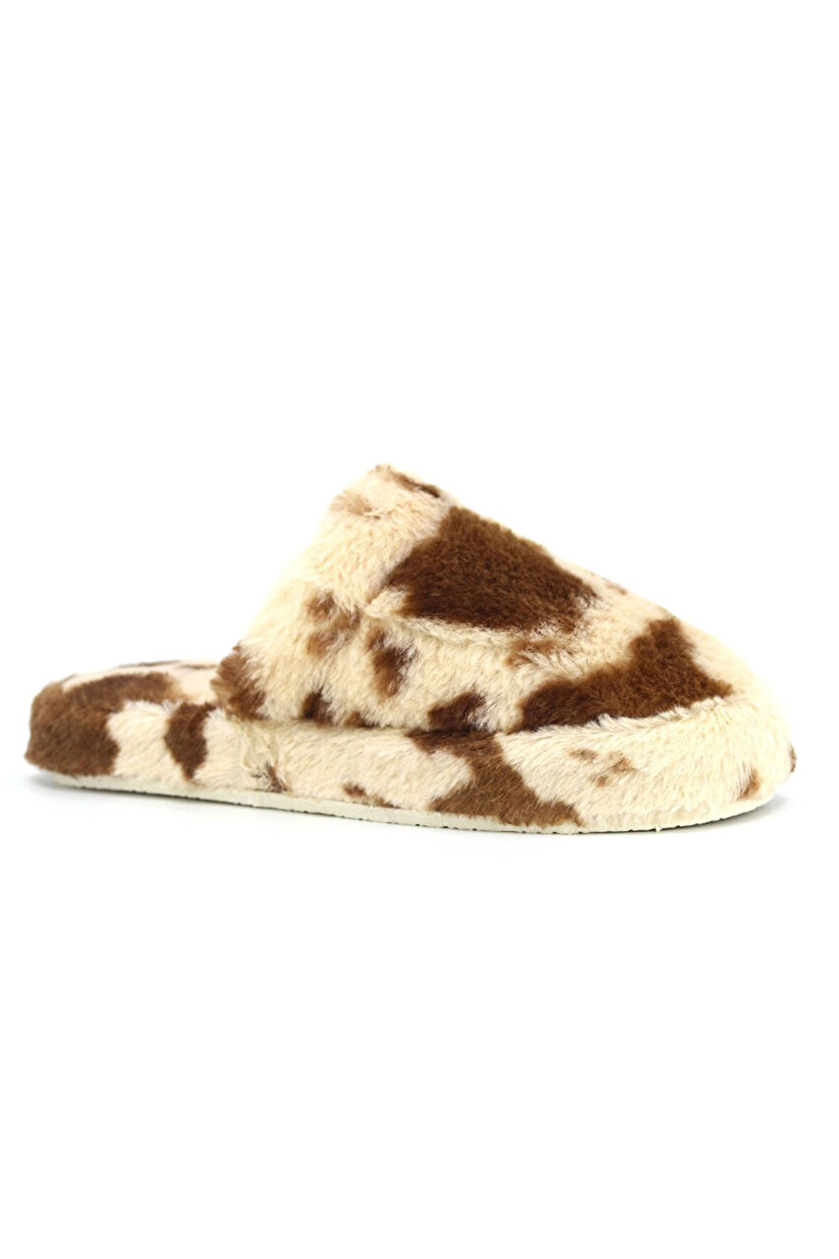 Kadın Desenli Peluş Yumuşak Hafif Ses Yapmayan Kaymaz Taban Çeyiz Bohça Kışlık Ev Terliği 1021-127-0004