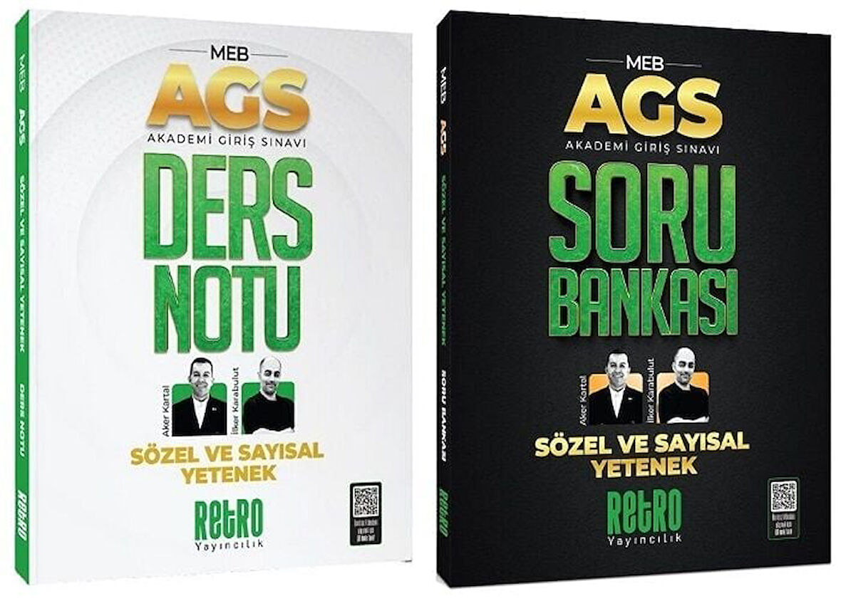 Retro 2025 MEB AGS Sözel ve Sayısal Yetenek Ders Notu + Soru Bankası 2 li Set - Aker Kartal, İlker Karabulut