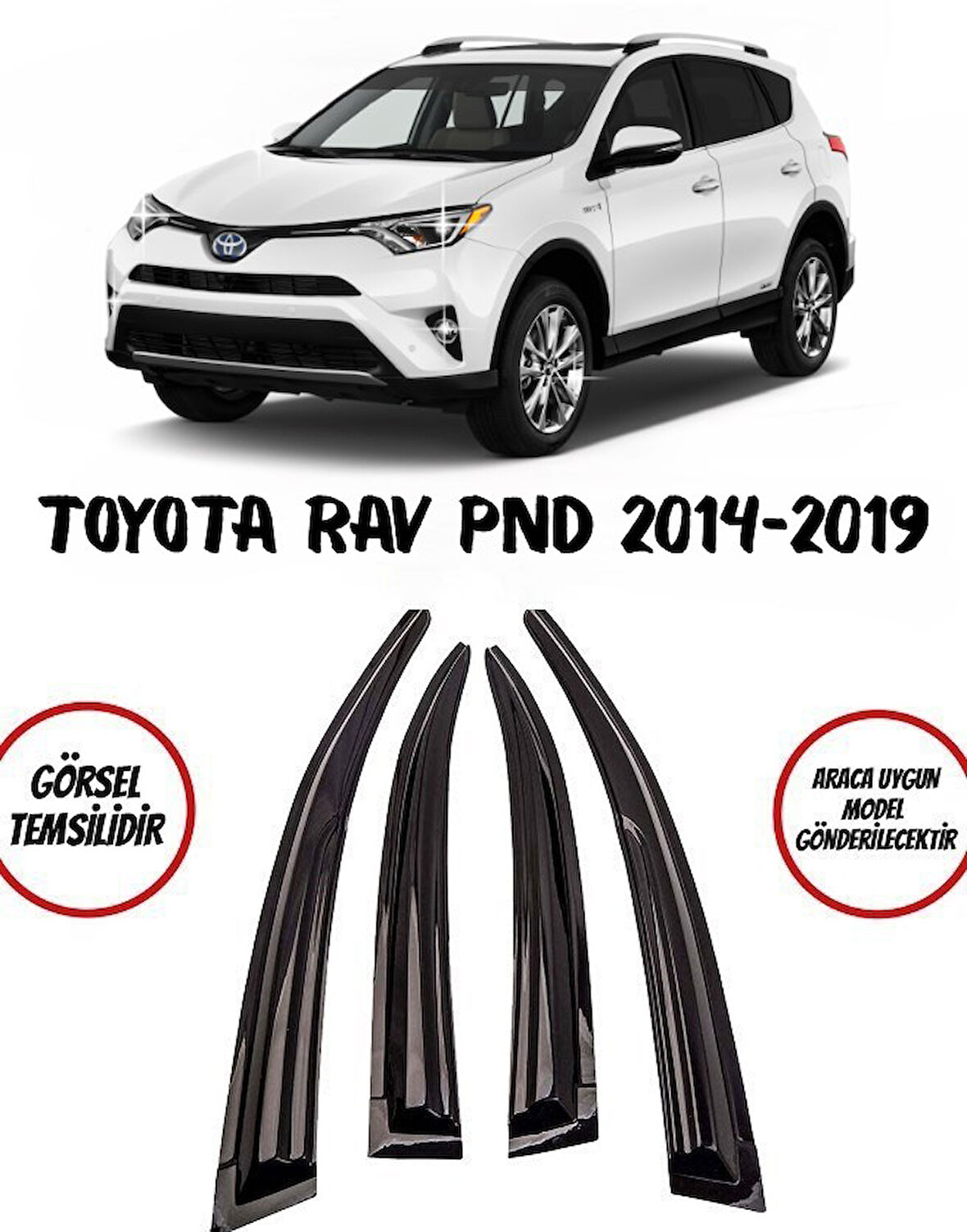 Toyota Rav4 Pnd Cam Rüzgarlığı 4lü 2014-2019 Arası