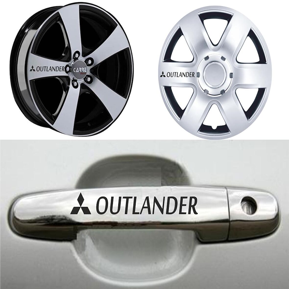 Outlander Kapı Kolu Jant Sticker (10 Adet) Etiket Yapıştırma Z131