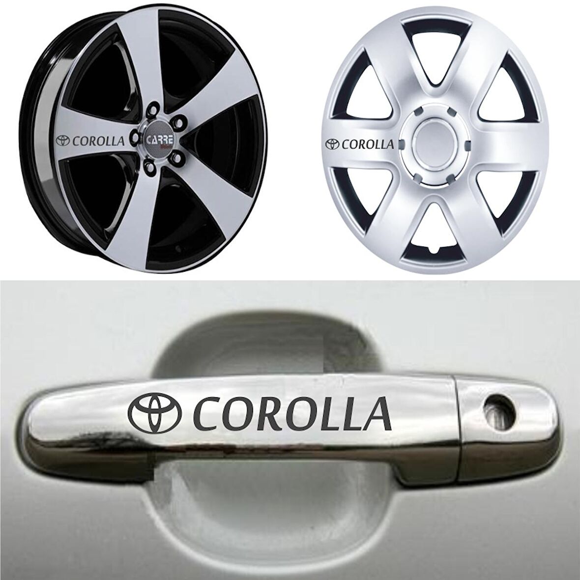 Corolla Kapı Kolu Jant Sticker (10 Adet) Etiket Yapıştırma Z53