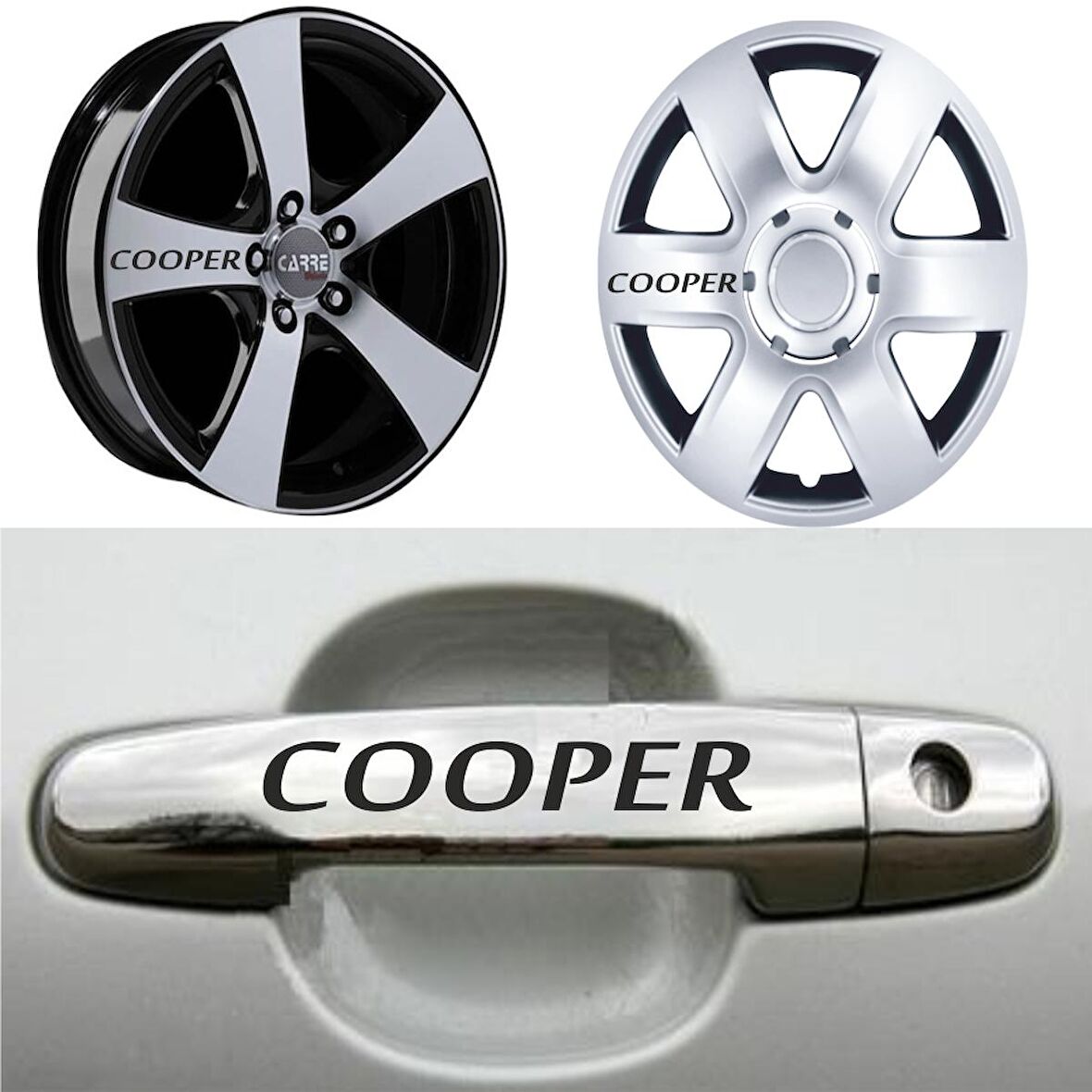 Cooper Kapı Kolu Jant Sticker (10 Adet) Etiket Yapıştırma Z51
