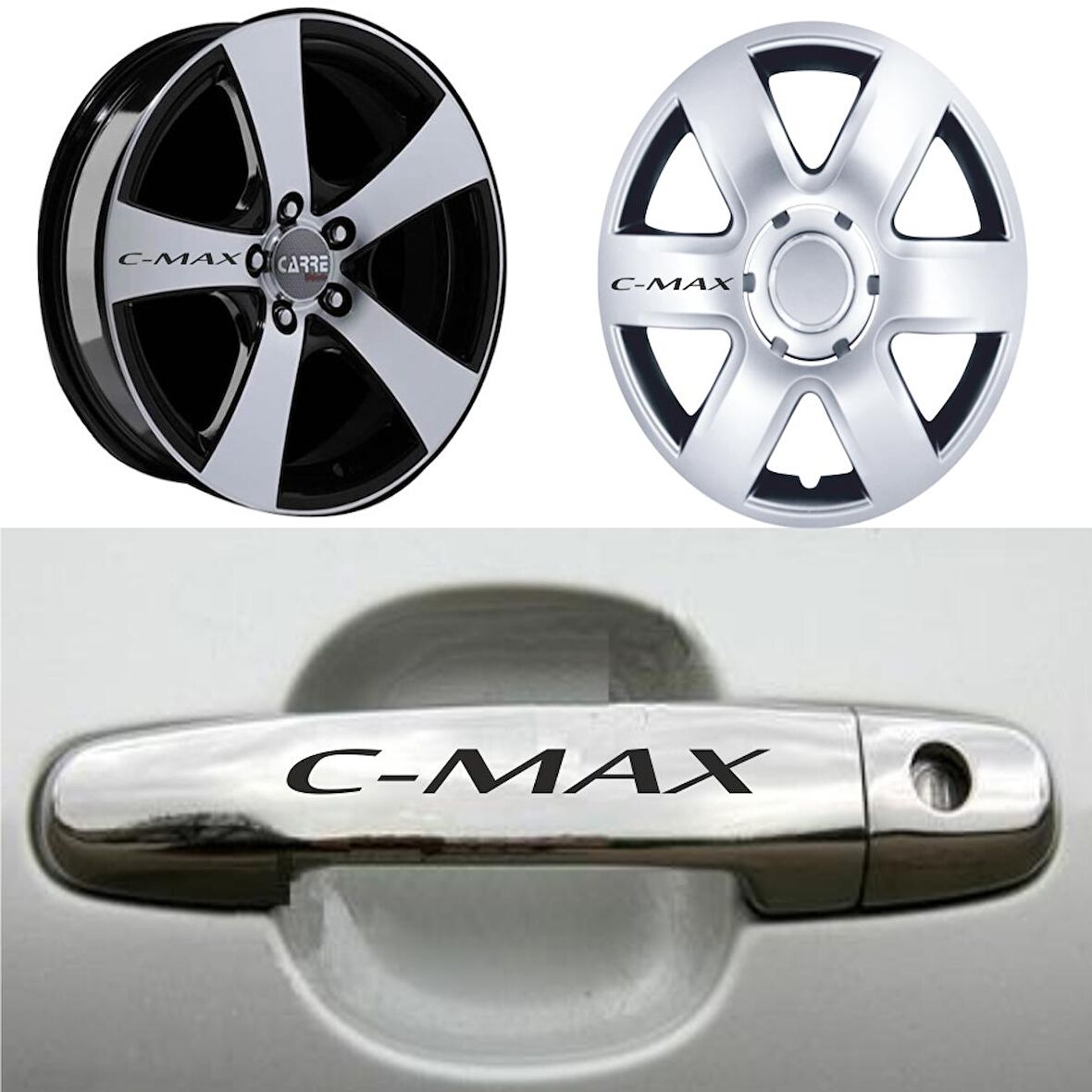 Cmax Kapı Kolu Jant Sticker (10 Adet) Etiket Yapıştırma Z46
