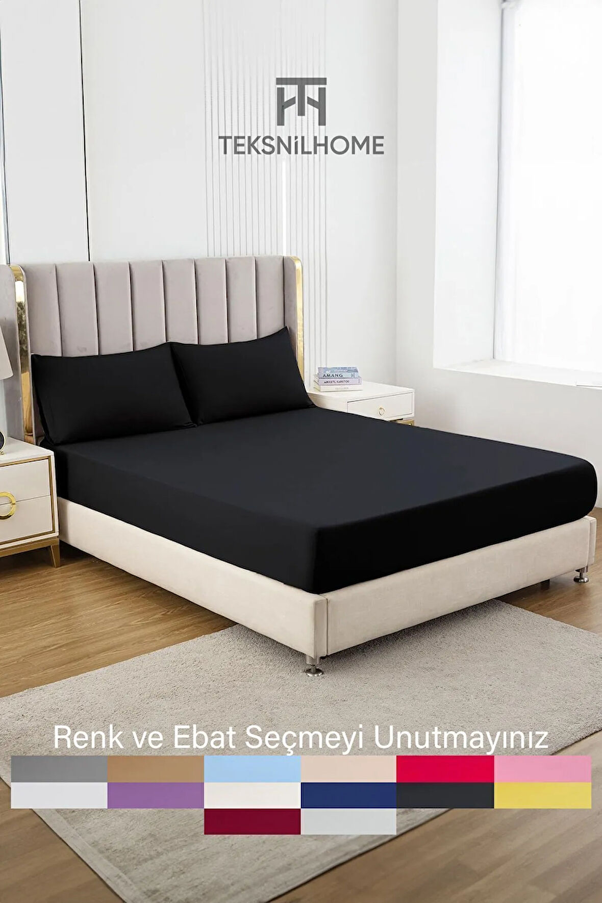 | Ranforce | Pamuklu Tek / Çift Kişilik Siyah Lastikli Çarşaf | 14 Renk | Fıtted |