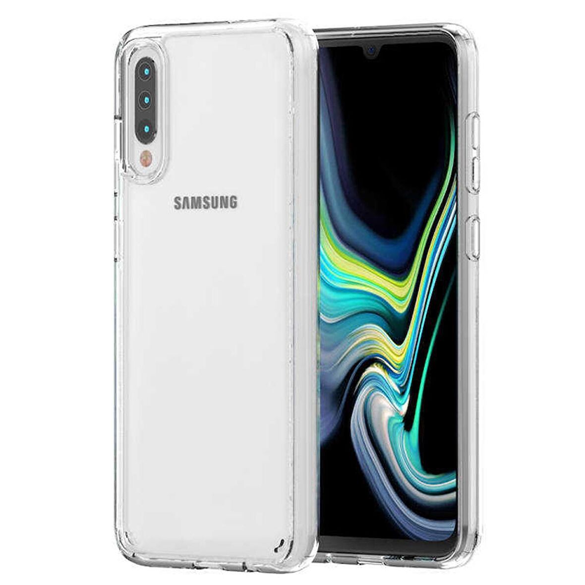 Gpack Samsung Galaxy A30s Kılıf Coss Şeffaf Sert KapakNano Glass