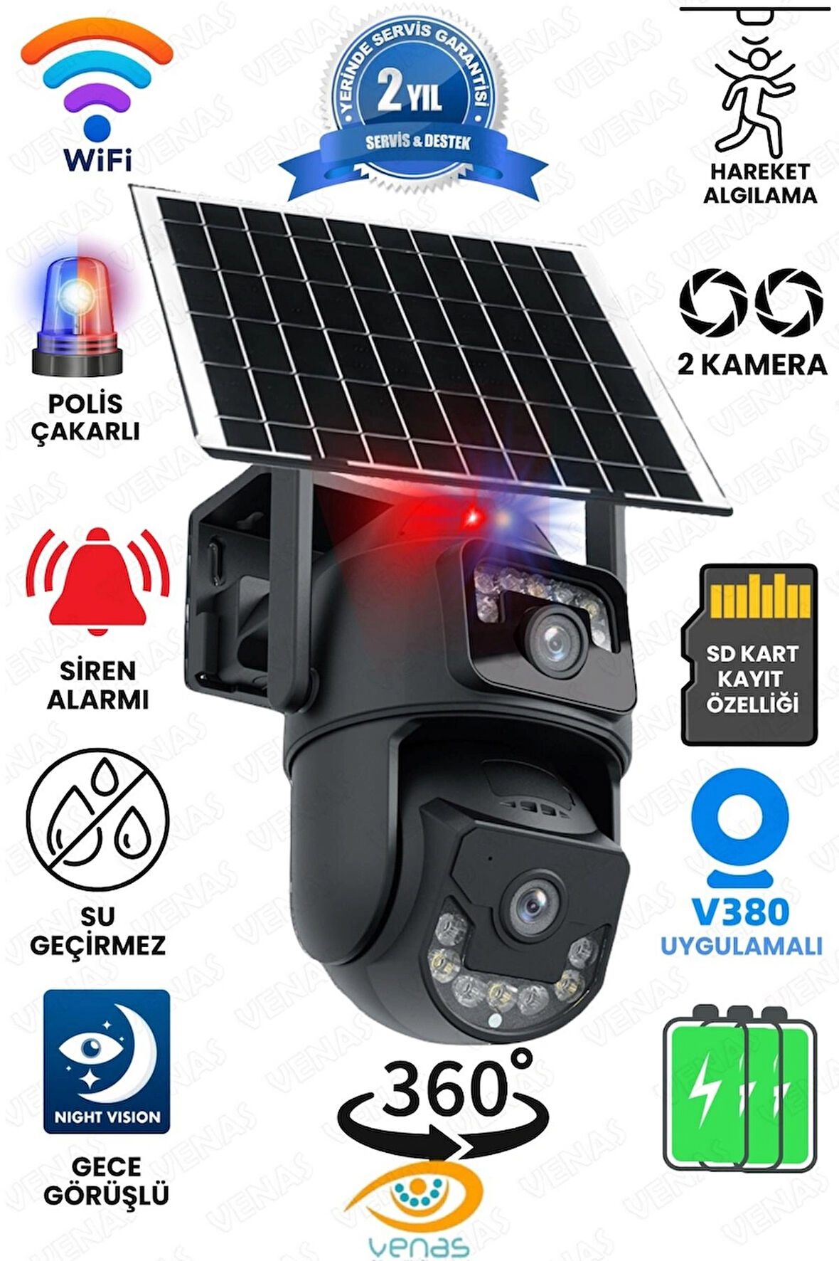 Wifi Solar Kablosuz Güvenlik Kamerası