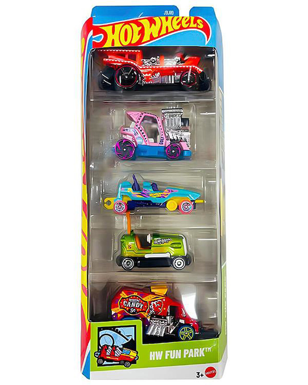 Hot Wheels Beşli Araba Seti Hw Fun Park JBJ88