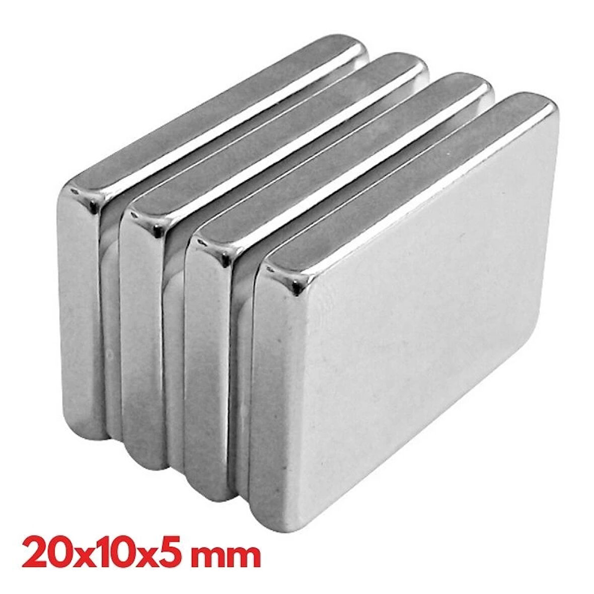 N35 20x10x5 Mm Neodyum Mıknatıs 100 Adet, Köşeli, Nikel Kaplamalı Kaliteli ve Dayanıklı Ürün