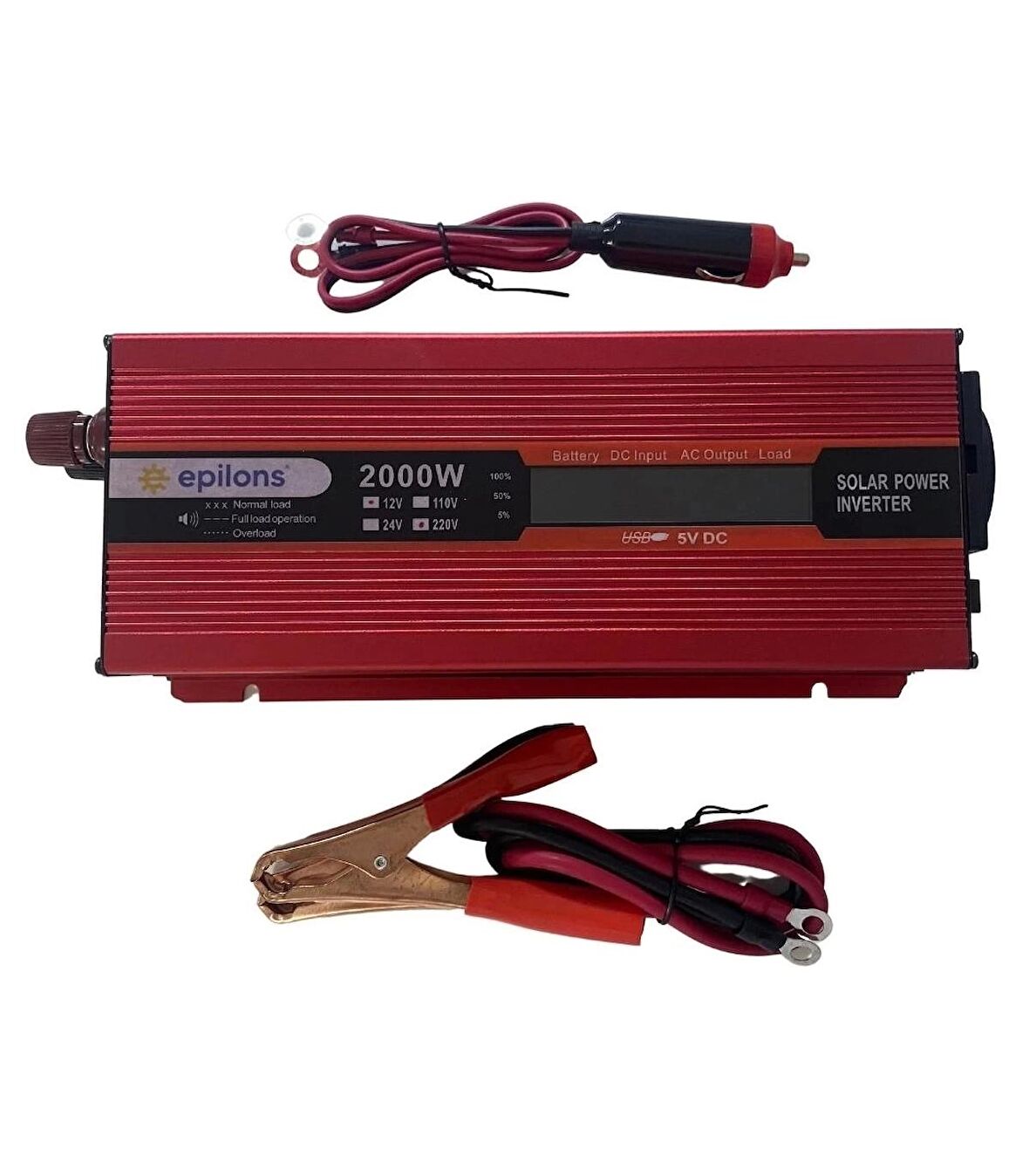 Epilons 12v 2000w Modifiye Sınus İnvertör 220v Dij Göstergeli Taşınabilir Güç Kaynağı