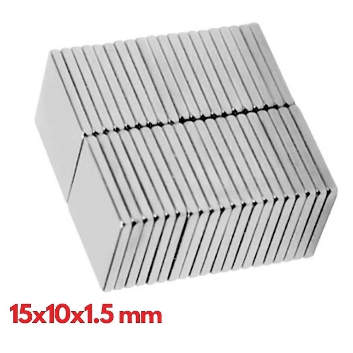 N35 15x10x1.5 Mm Neodyum Mıknatıs 1000 Adet, Köşeli, Nikel Kaplamalı Kaliteli Ve Dayanıklı Ürün