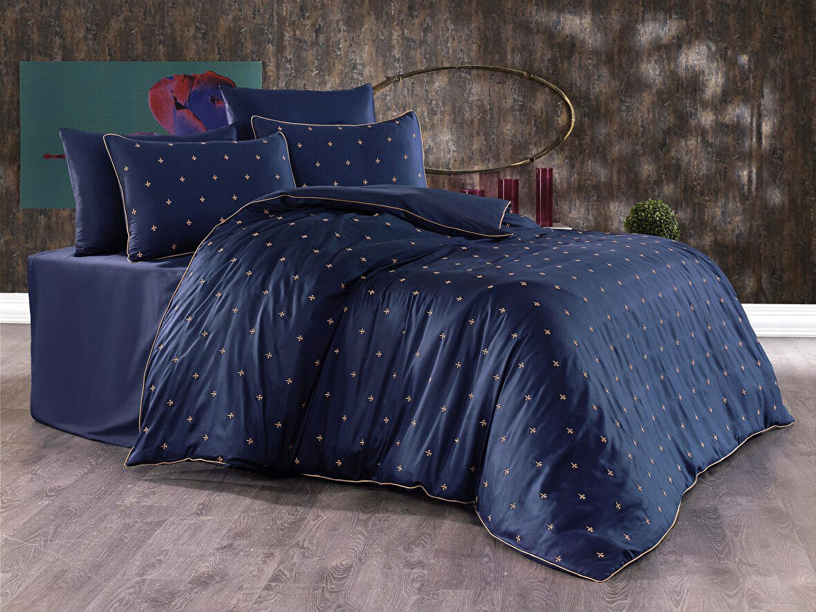 Nazik Home Hermes Nevresim Takımı Lacivert  