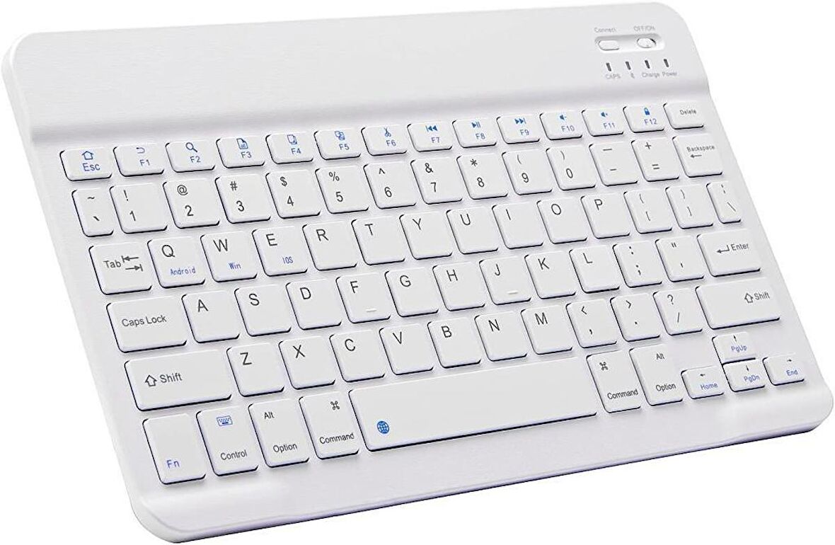 Lenovo Tab M11 TB330FU 11" Uyumlu Kablosuz Bluetooth Şarjlı Mini Q Klavye - Beyaz