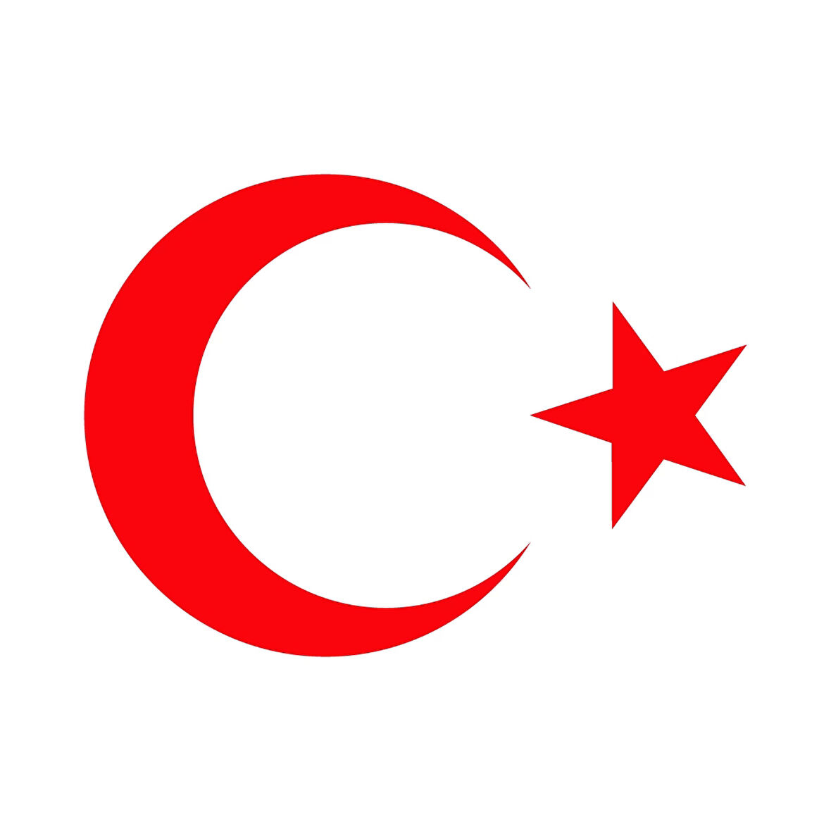 Ay Yıldız Sticker 17x17 Cm Kırmızı