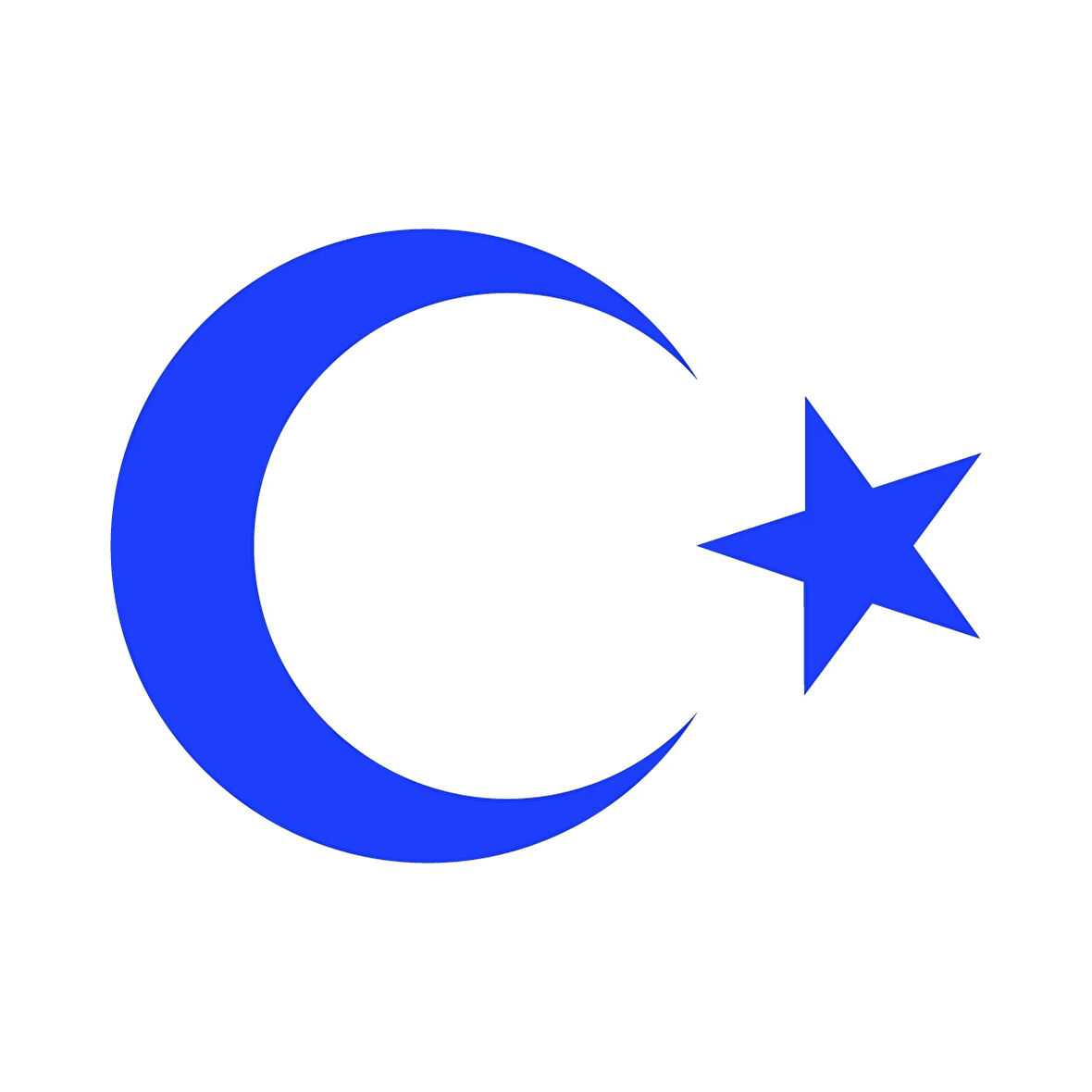 Ay Yıldız Sticker 17x17 Cm Mavi