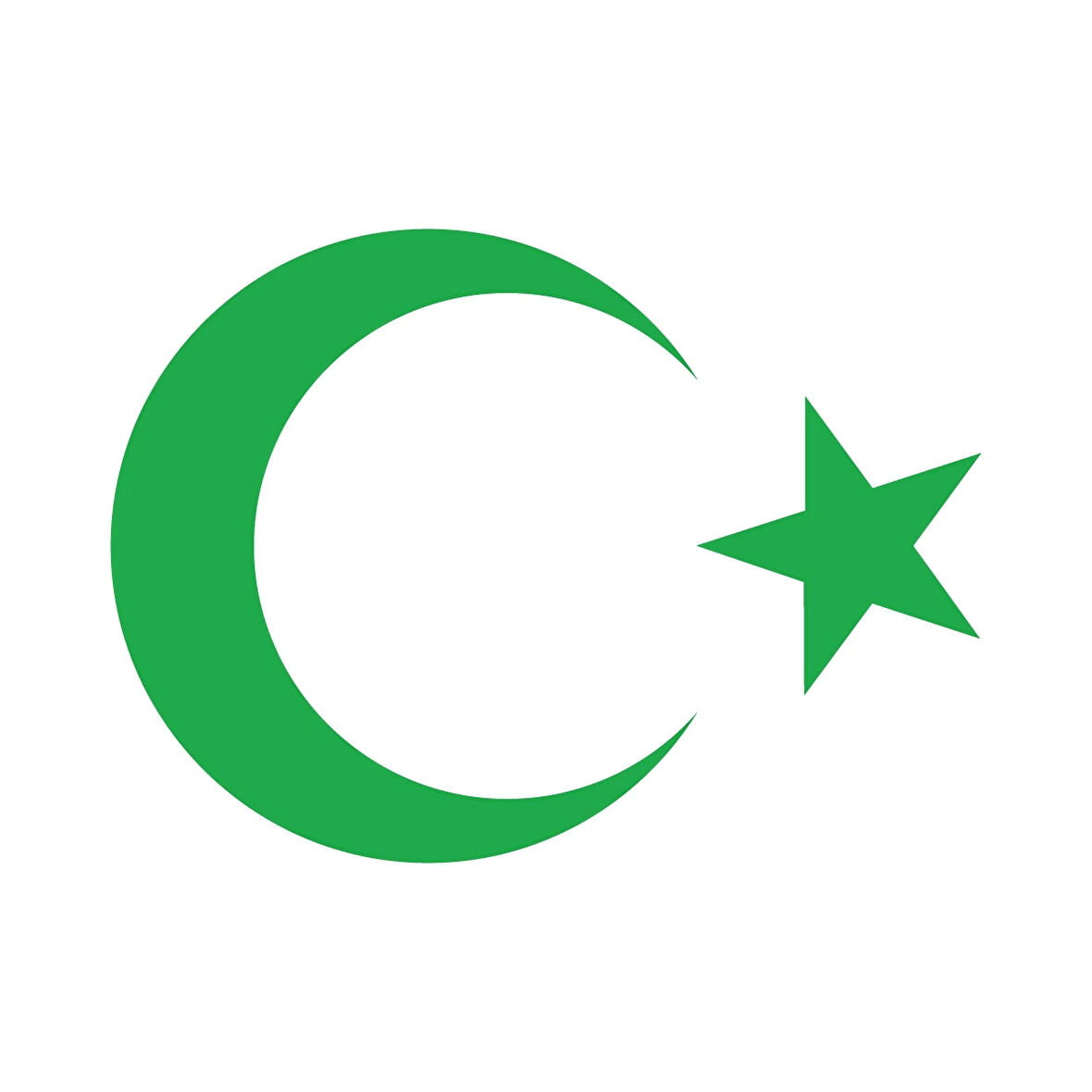 Ay Yıldız Sticker 17x17 Cm Yeşil