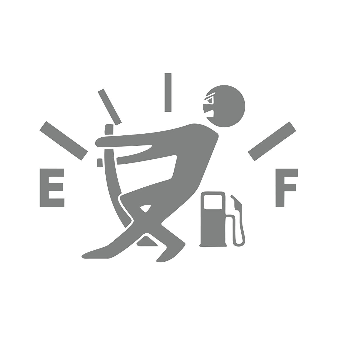 Oto Depo Kapağı Sticker17x17 Cm Gri