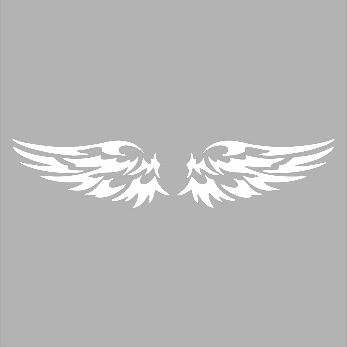 Çift Kanat Oto Logo Sticker  17x17 Cm Beyaz