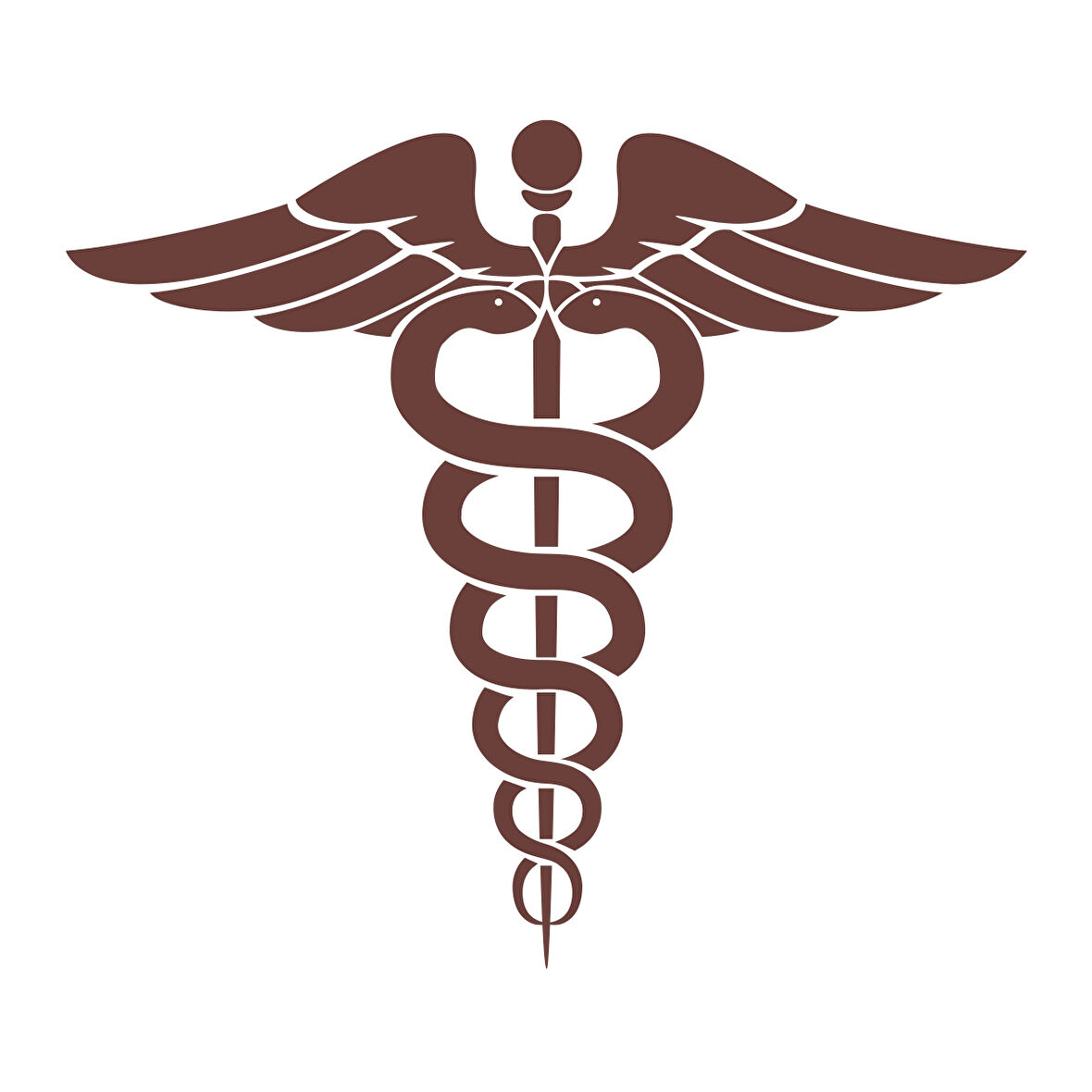 Tıp Logosu  Oto Sticker, Araba Sticker17x17 Cm Kahverengi