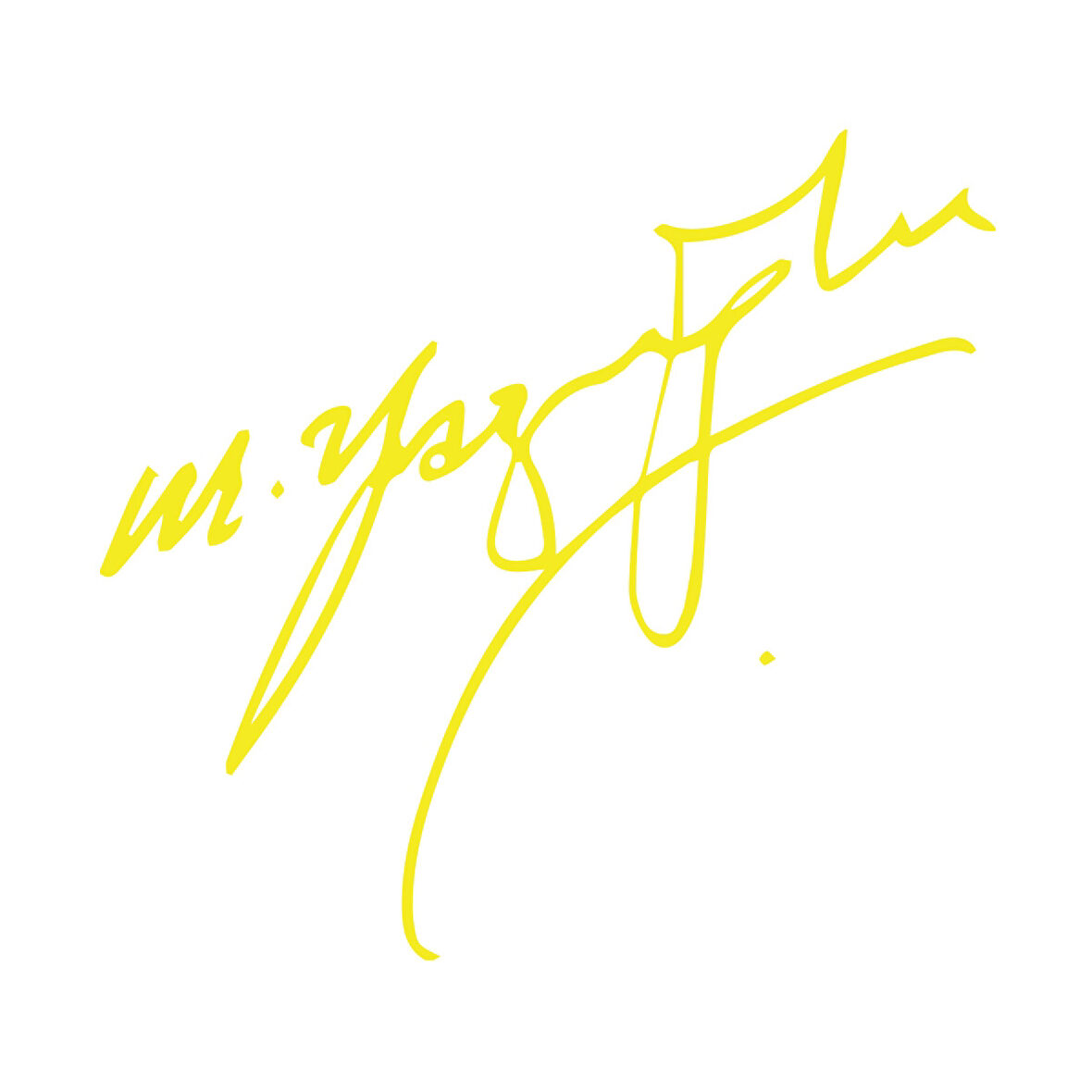 Muhsin Yazıcıoğlu İmza Sticker17x17 Cm Sarı