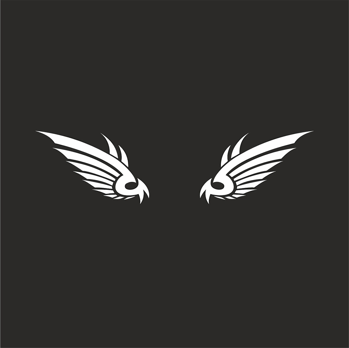 Kartal Kanatı Oto Sticker17x17 Cm Beyaz