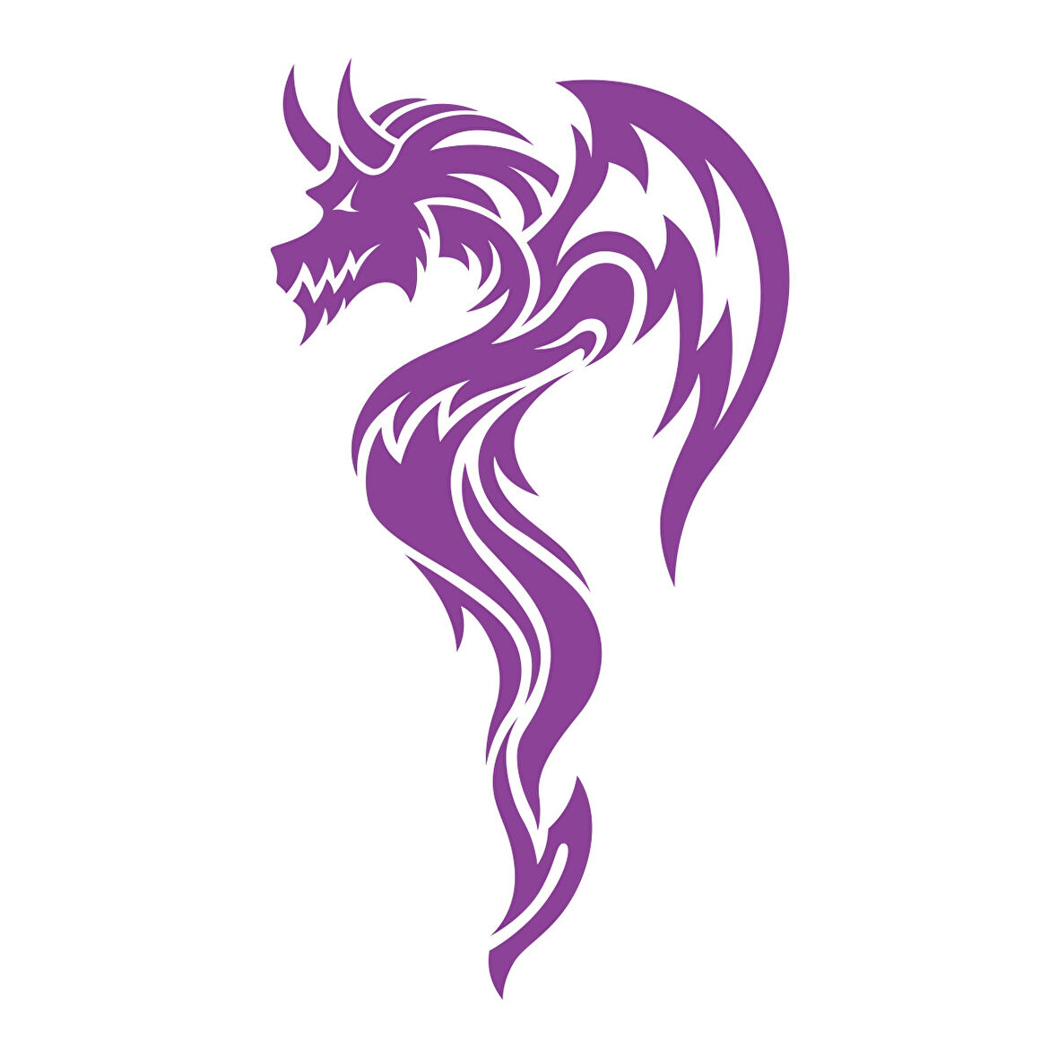 Ejderha Sticker 17x17 Cm Mor