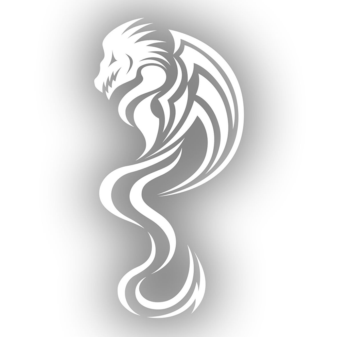 Ejderha Sticker 17x17 Cm Beyaz