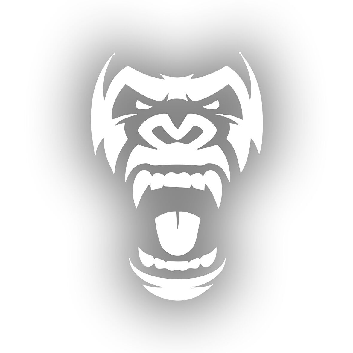 Goril Kafası Sticker17x17 Cm Beyaz