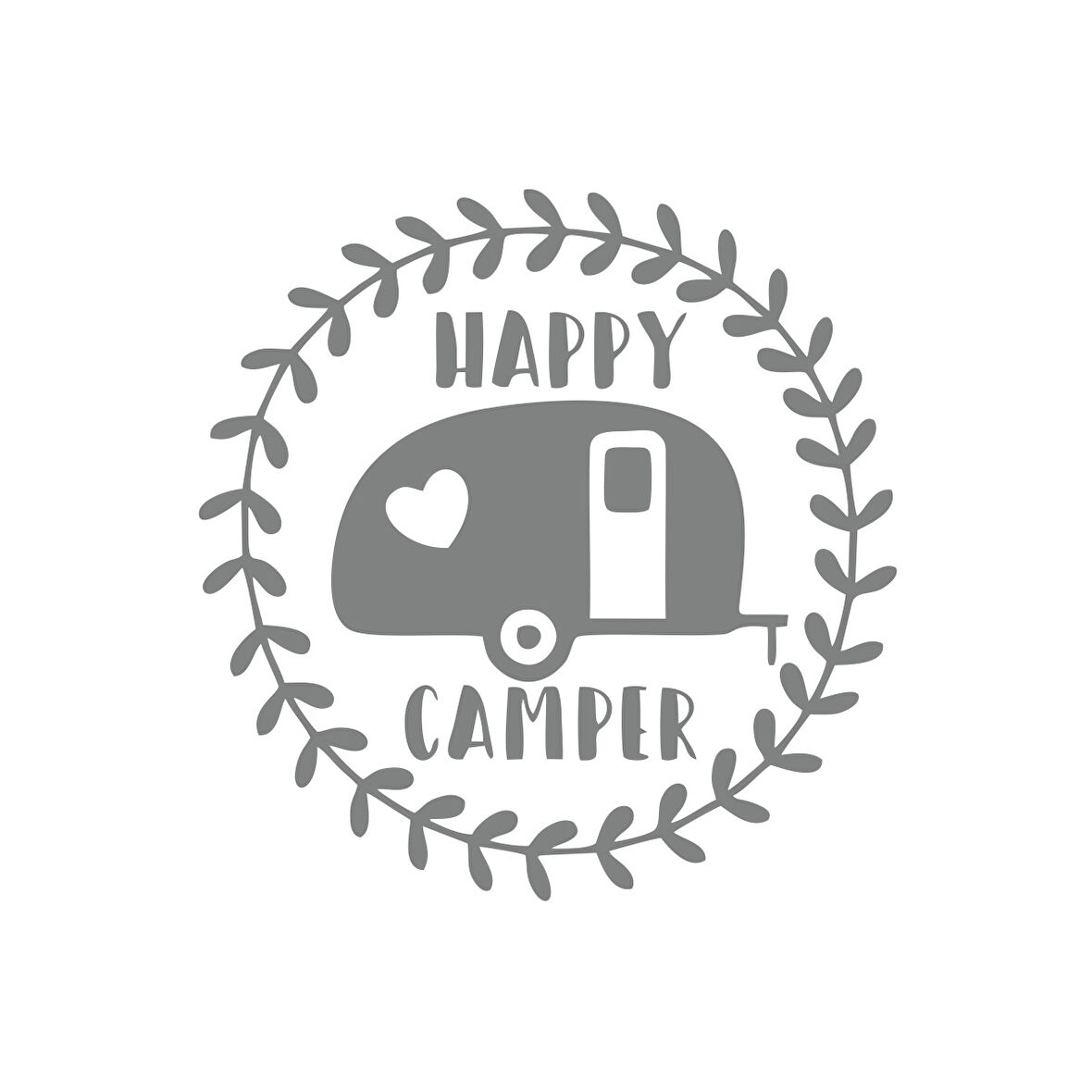 Happy Campers Sticker 17x17 Cm Gri